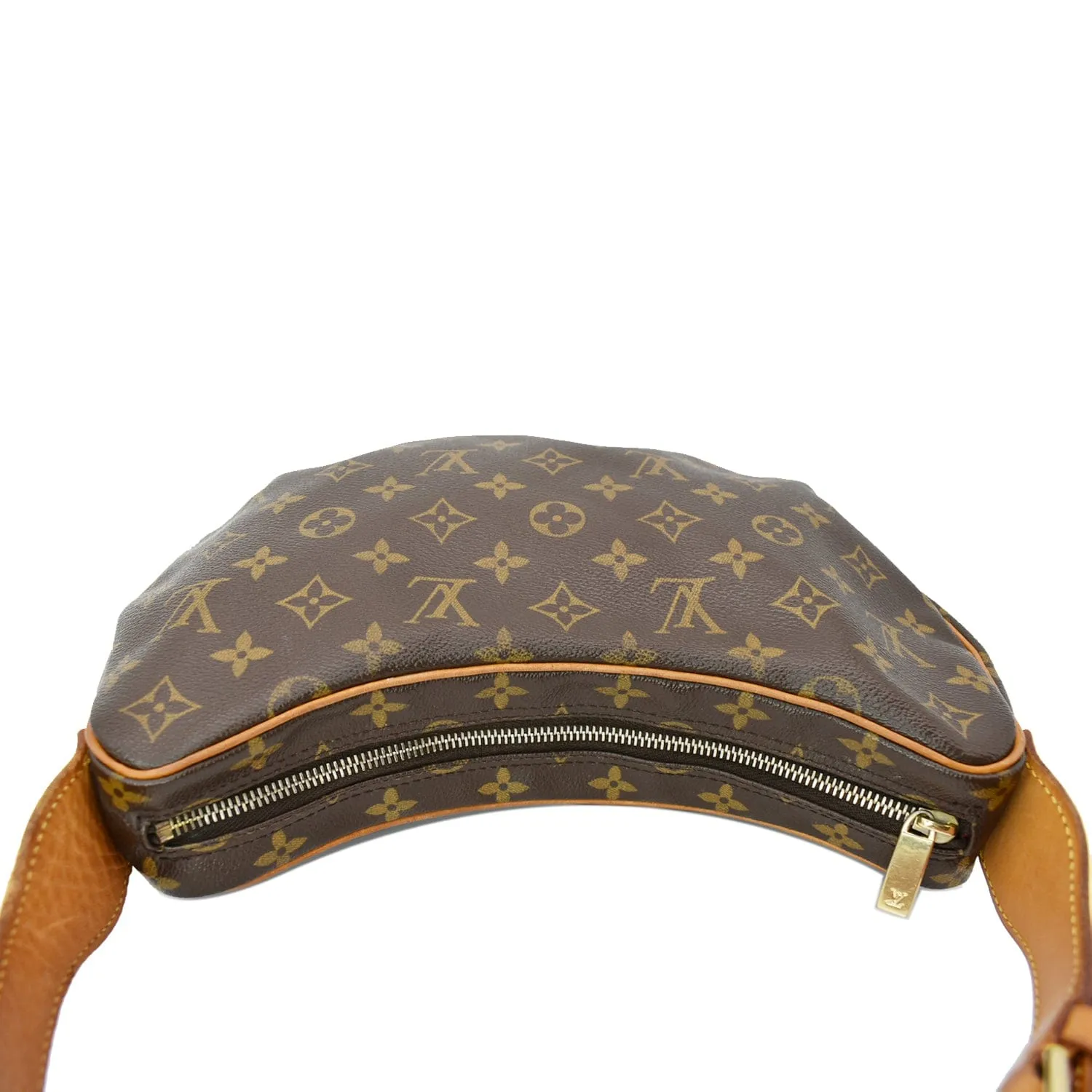 LOUIS VUITTON Croissant MM Monogram Canvas Hobo Bag Brown