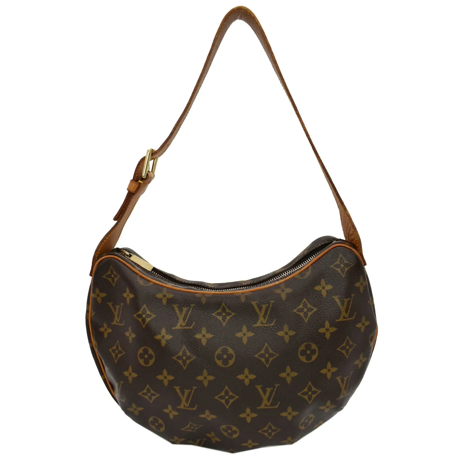 LOUIS VUITTON Croissant MM Monogram Canvas Hobo Bag Brown