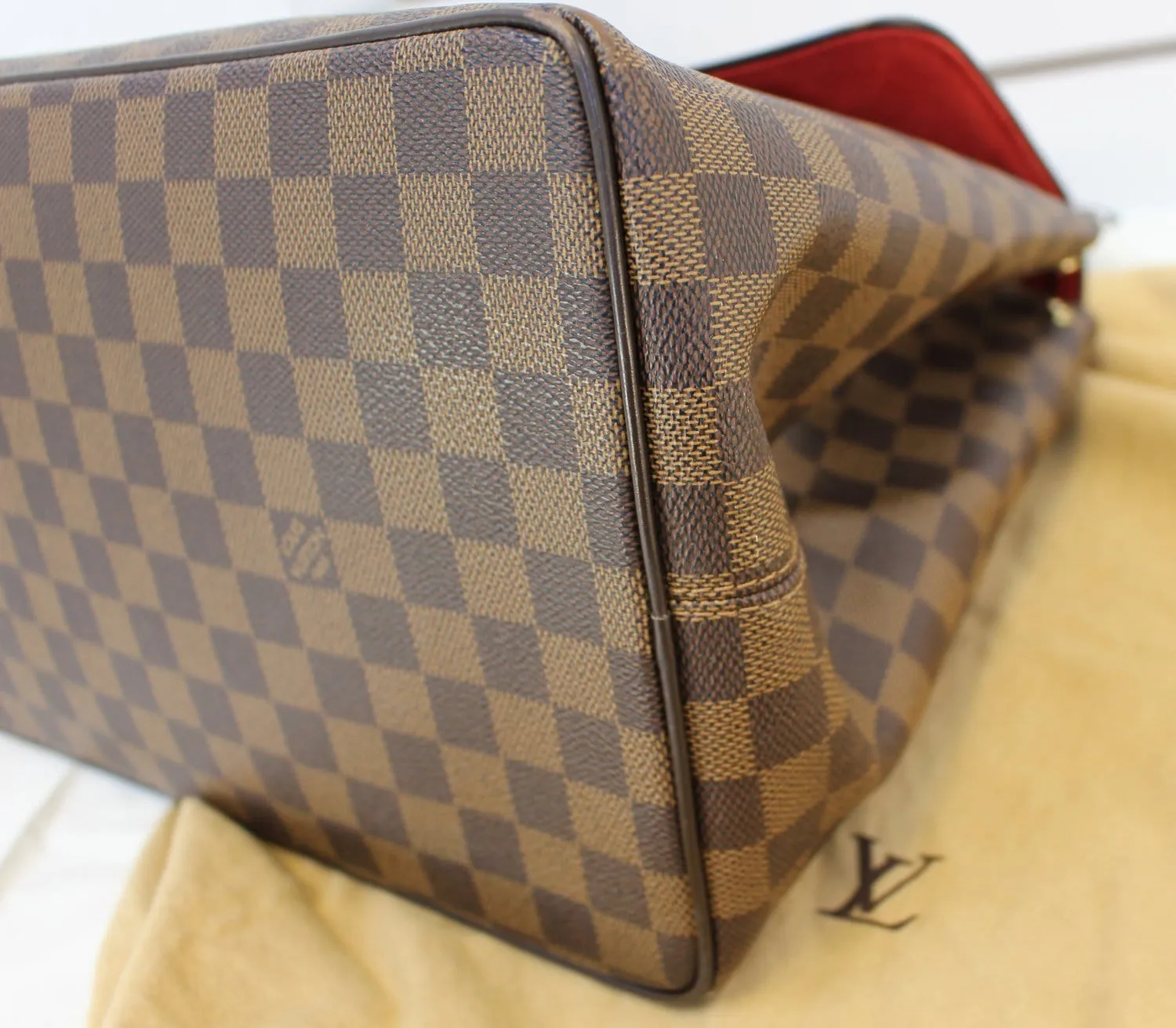 LOUIS VUITTON Damier Ebene Bergamo GM Bag