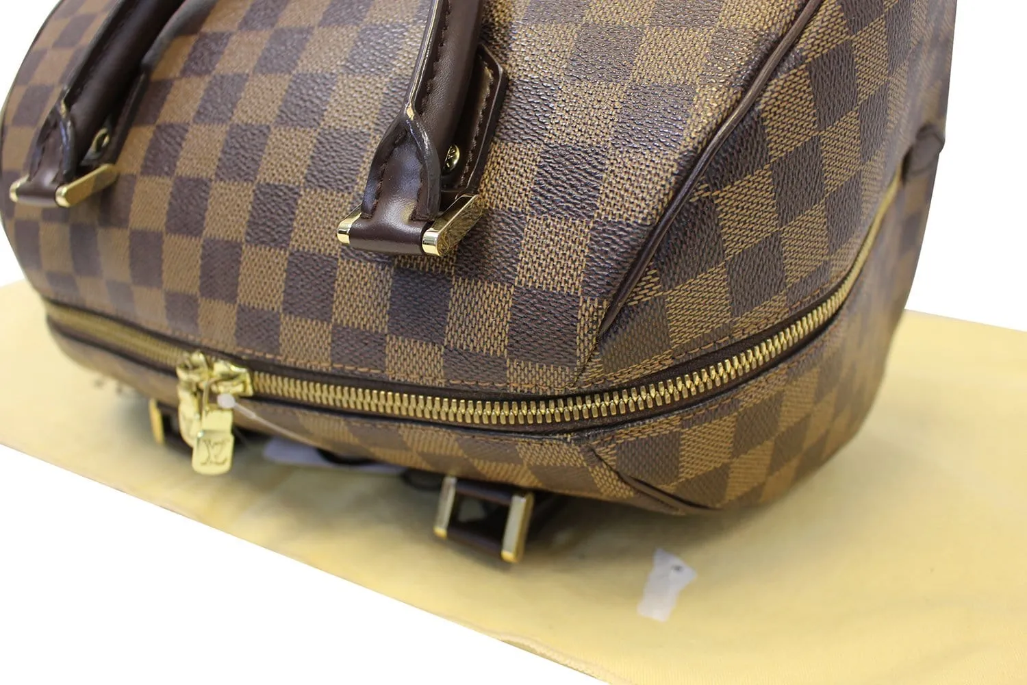 LOUIS VUITTON Damier Ebene Ribera MM Brown Satchel Bag