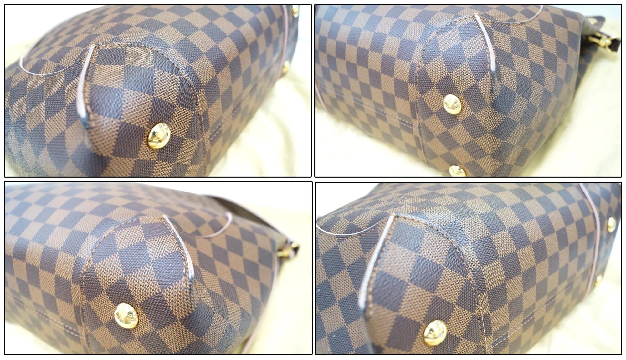 LOUIS VUITTON Damier Ebene Rose Ballerine Caissa Hobo Bag