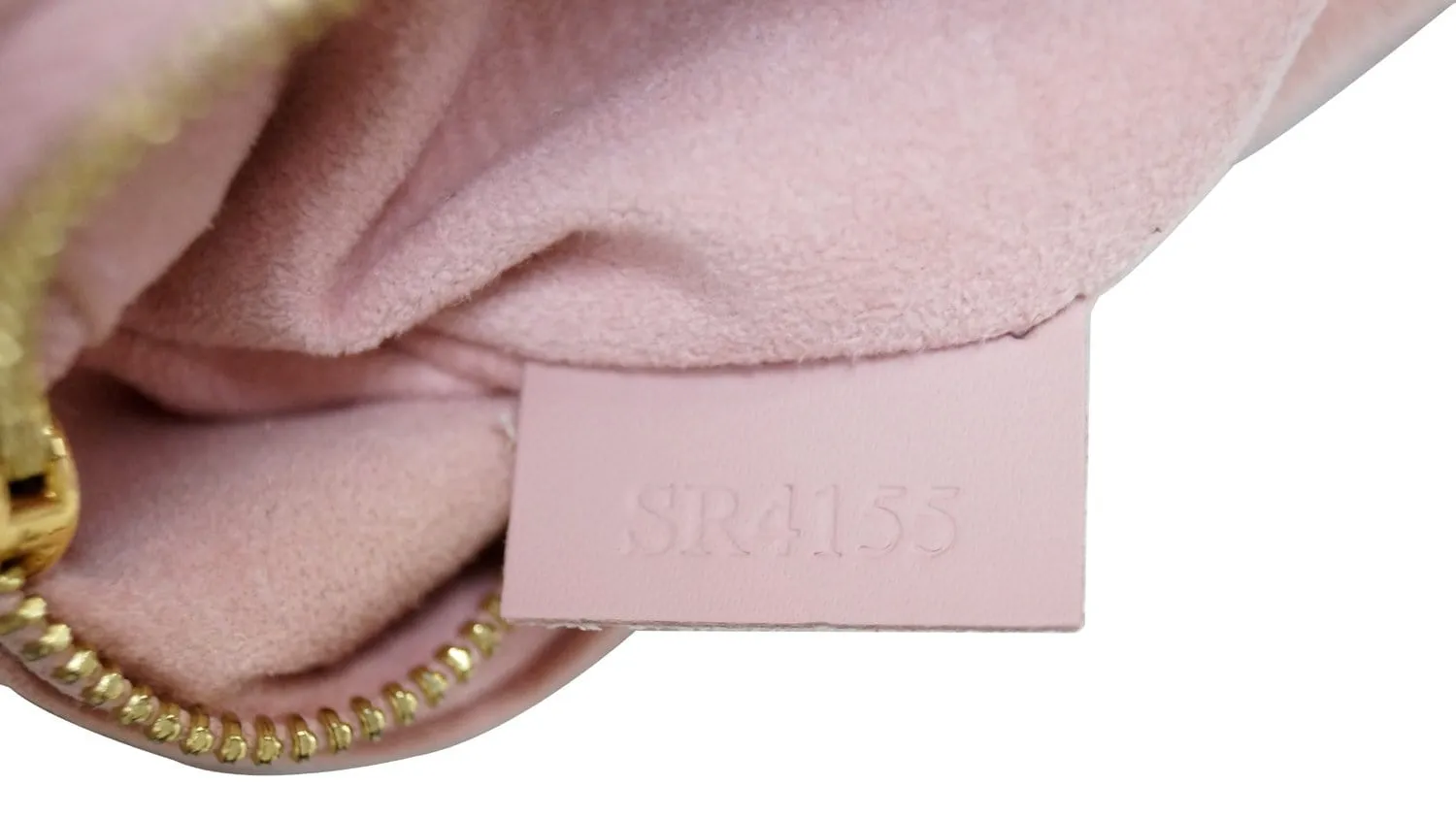 LOUIS VUITTON Damier Ebene Rose Ballerine Caissa Hobo Bag