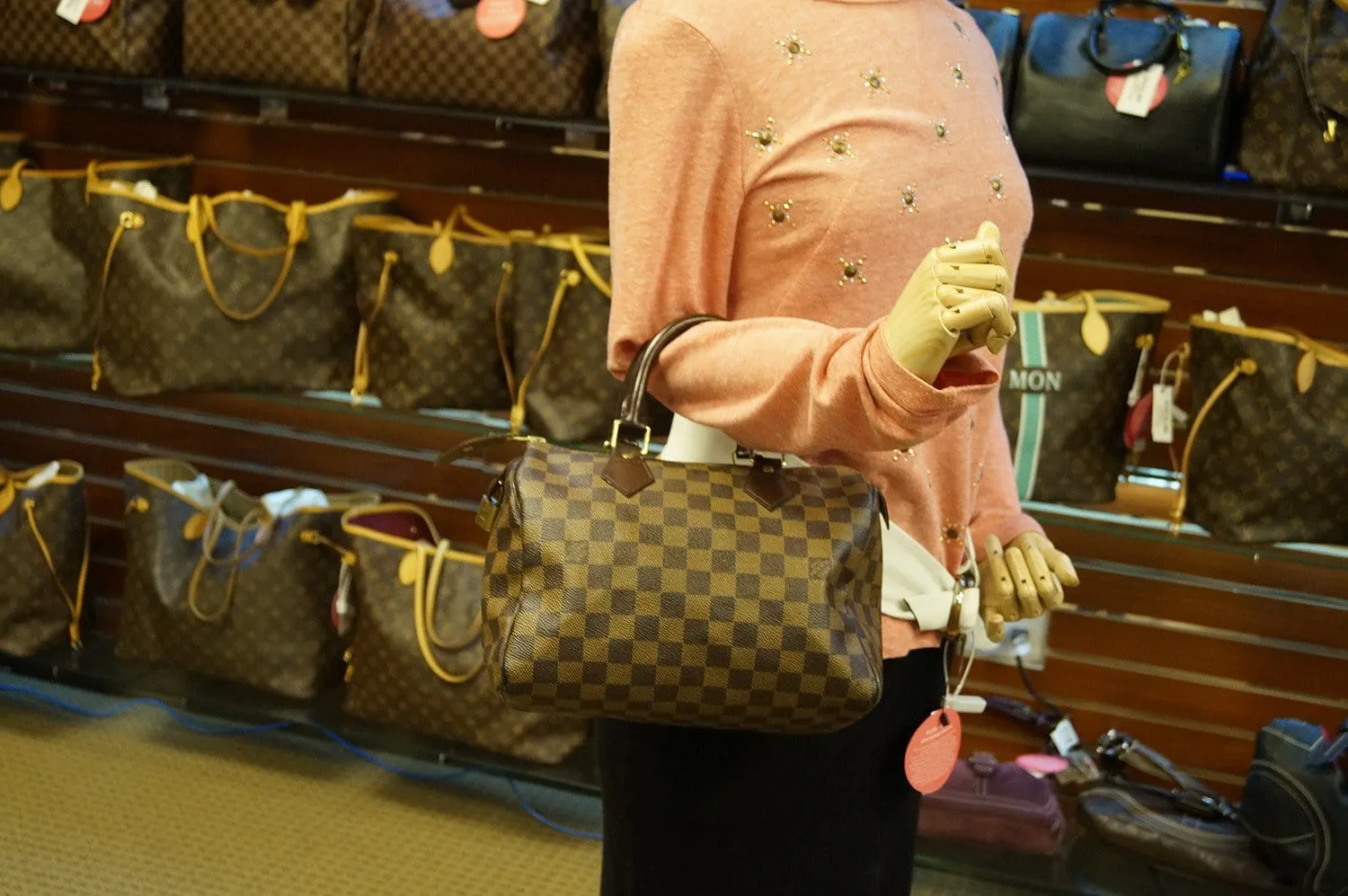 LOUIS VUITTON Damier Ebene Speedy 25 Handbag