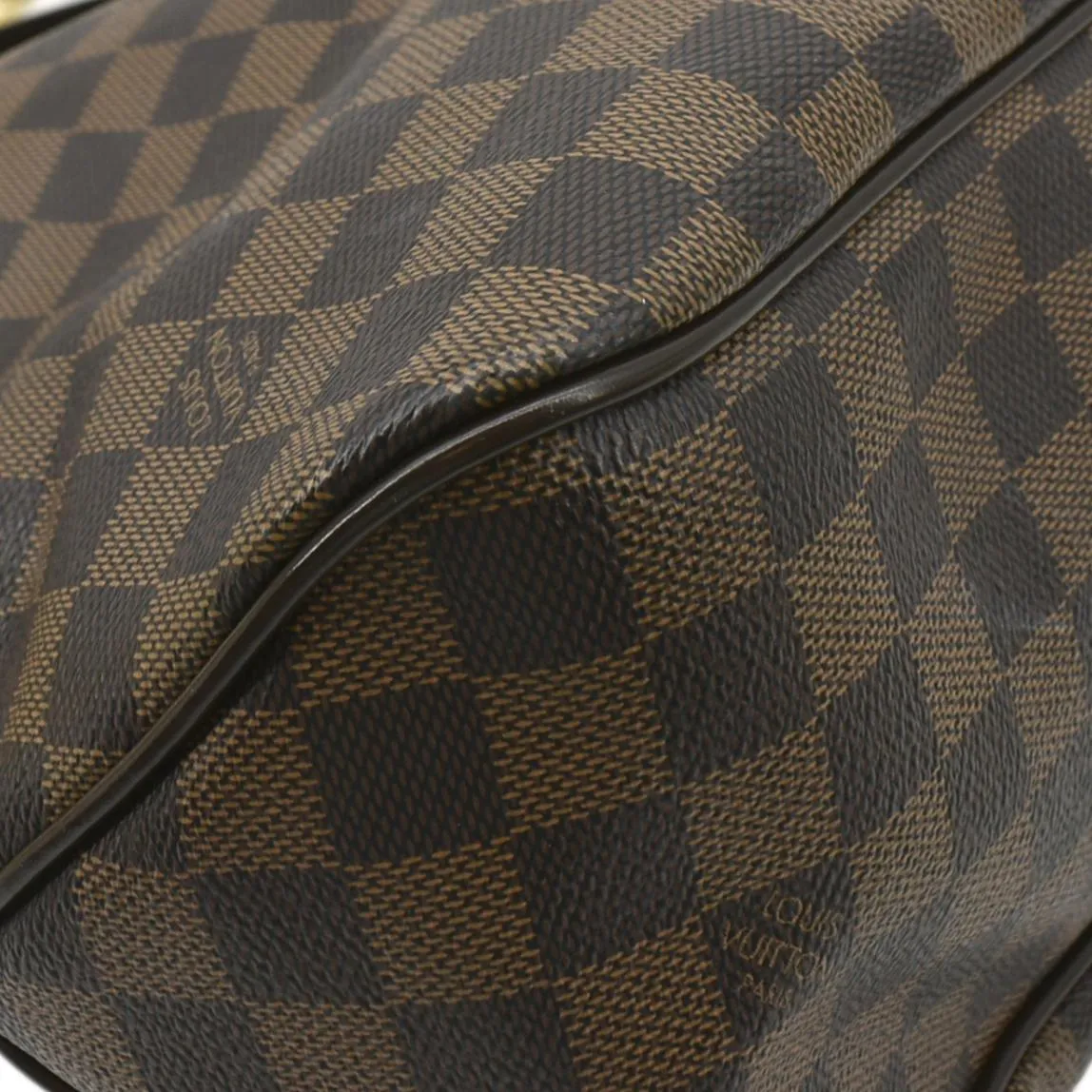 LOUIS VUITTON Delightful MM Damier Ebene Hobo Bag Brown