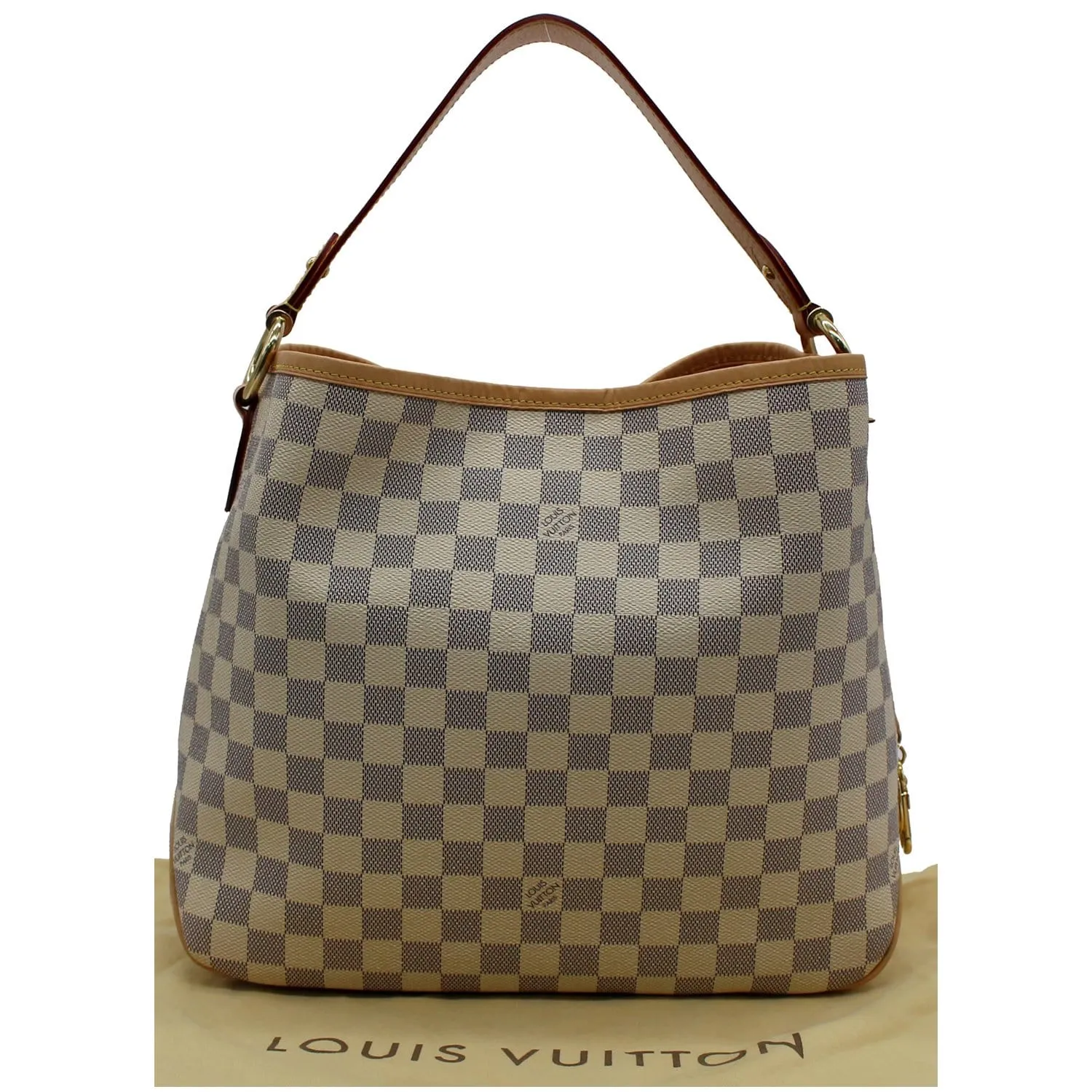 LOUIS VUITTON Delightful PM Damier Azur Hobo Bag White