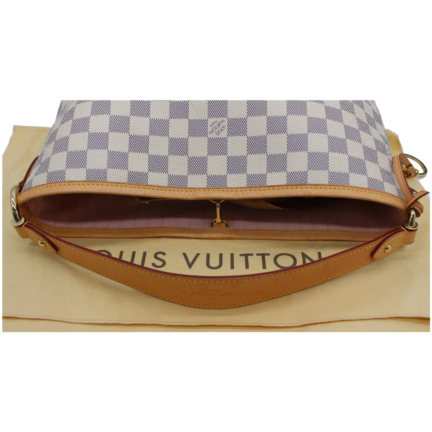 LOUIS VUITTON Delightful PM Damier Azur Hobo Bag White