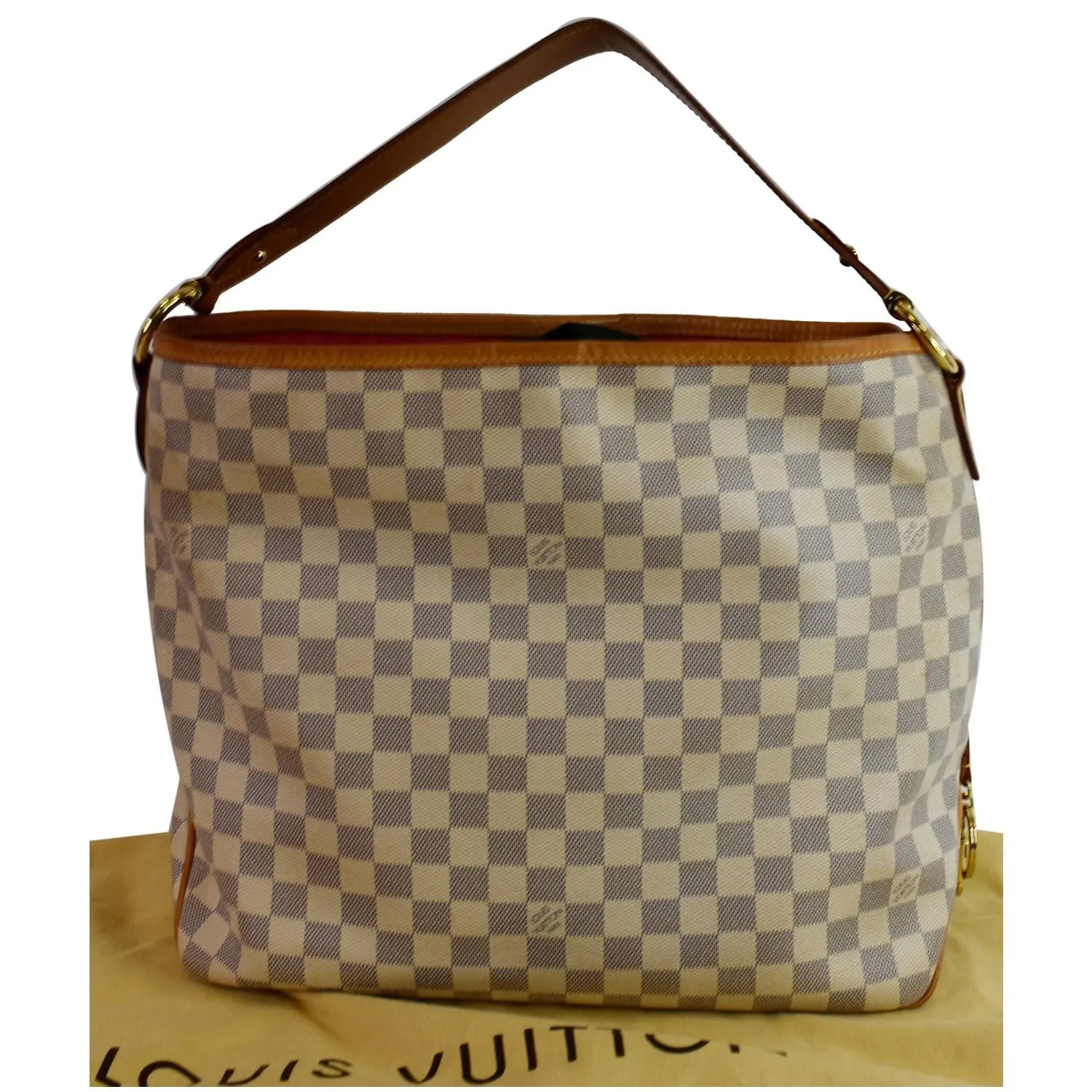 LOUIS VUITTON Delightful PM Damier Azur Shoulder Hobo Bag White