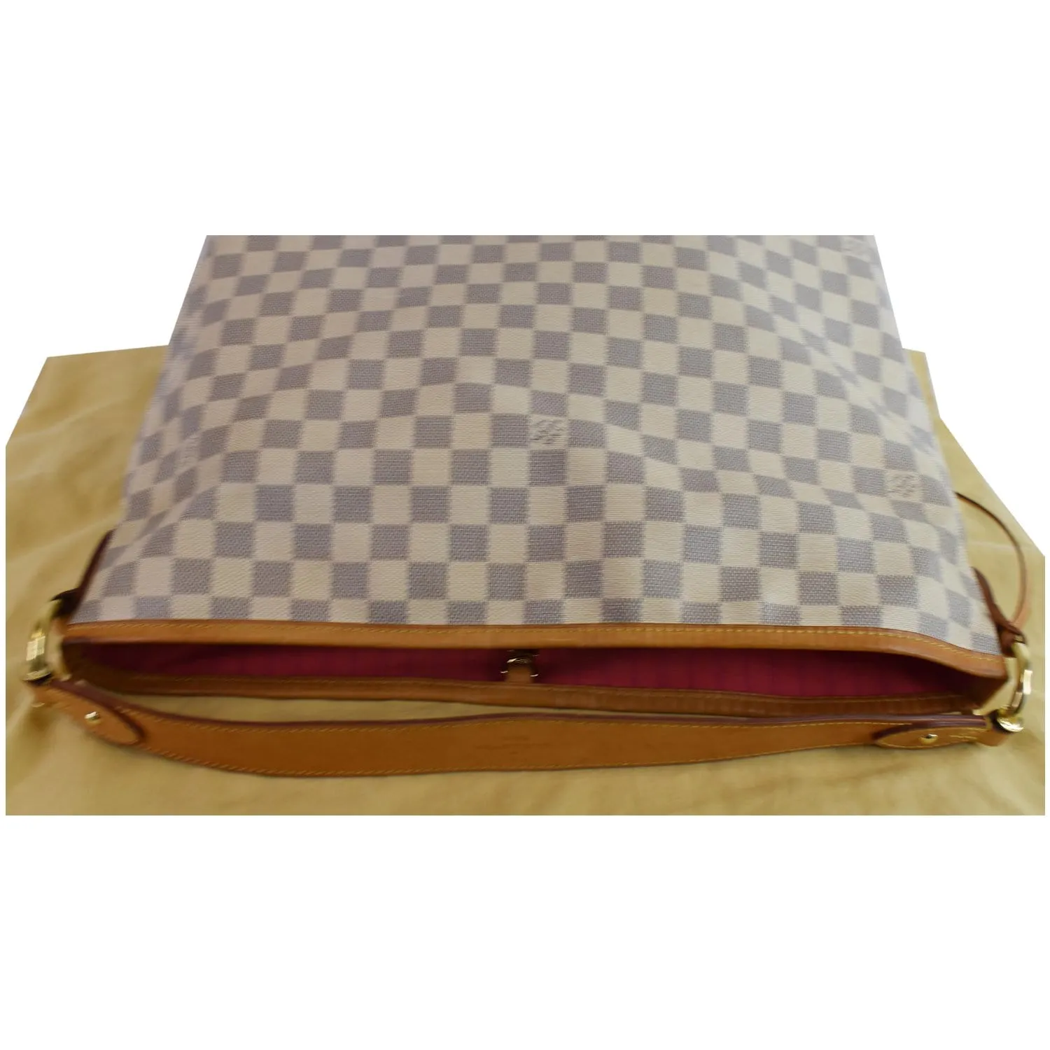 LOUIS VUITTON Delightful PM Damier Azur Shoulder Hobo Bag White