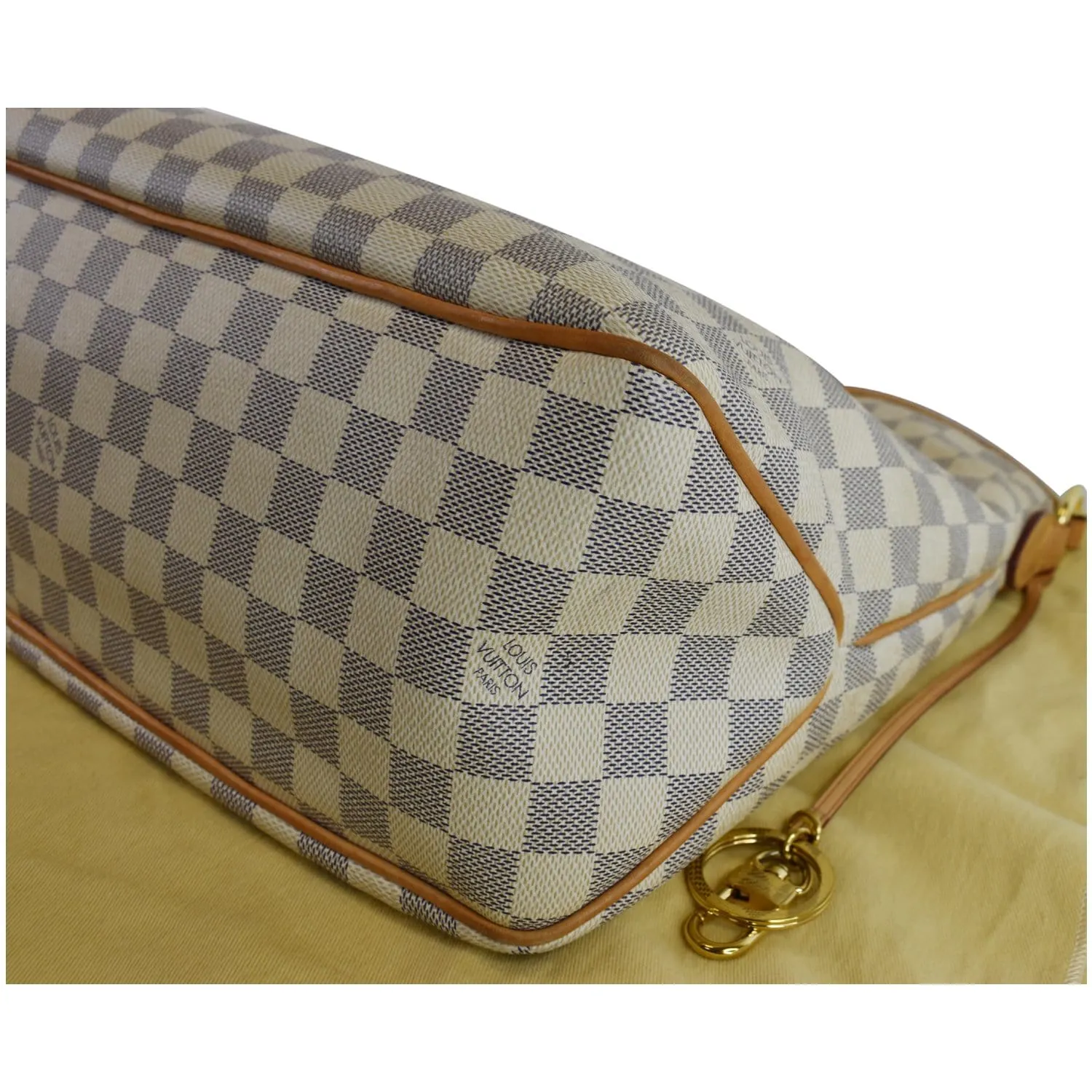 LOUIS VUITTON Delightful PM Damier Azur Shoulder Hobo Bag White