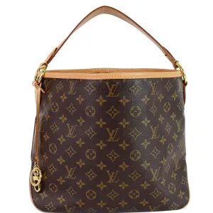 LOUIS VUITTON Delightful PM Monogram Canvas Hobo Bag Brown