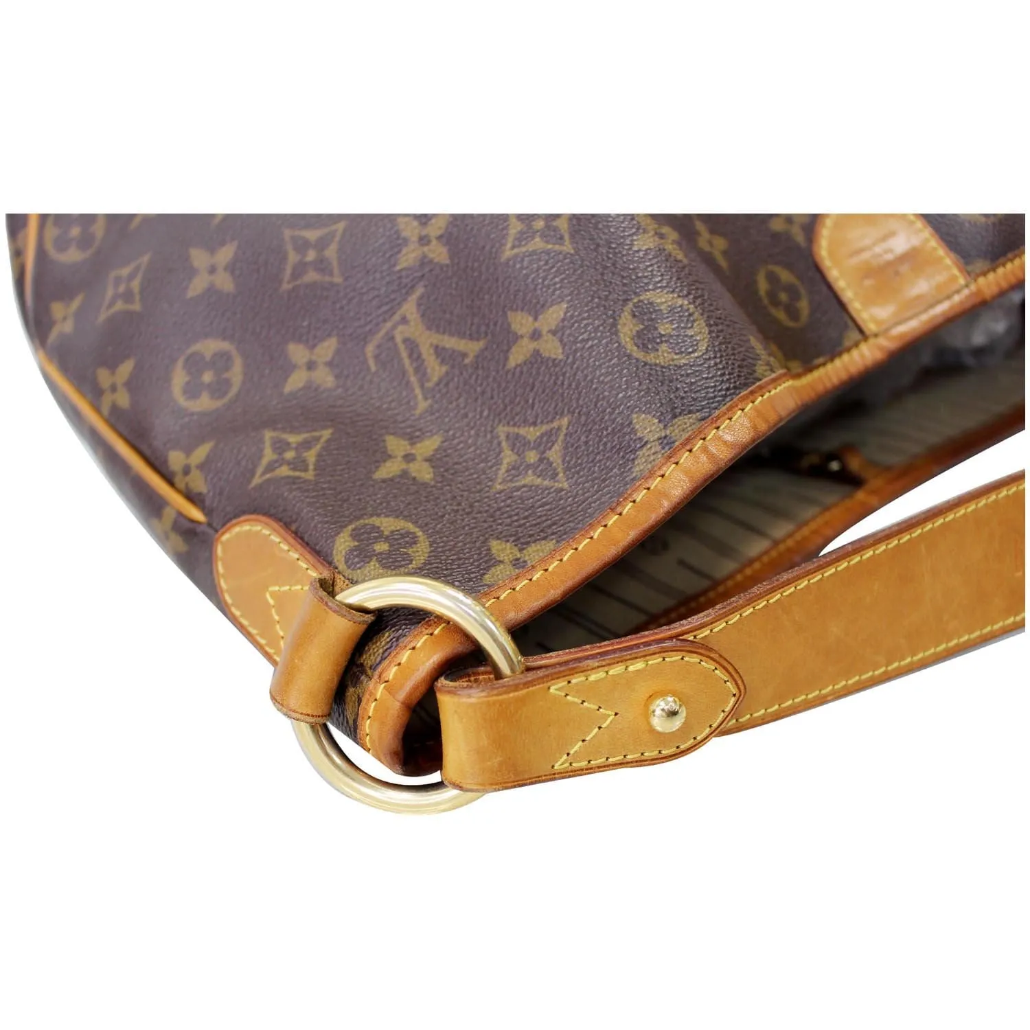 LOUIS VUITTON Delightful PM Monogram Canvas Shoulder Hobo Bag Brown
