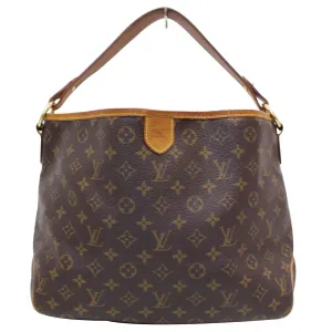 LOUIS VUITTON Delightful PM Monogram Canvas Shoulder Hobo Bag Brown
