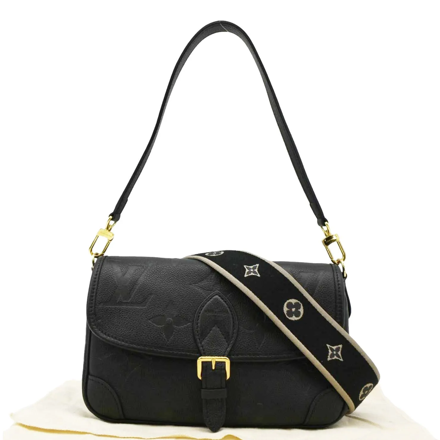 LOUIS VUITTON  Diane Empreinte Leather Crossbody Bag Black