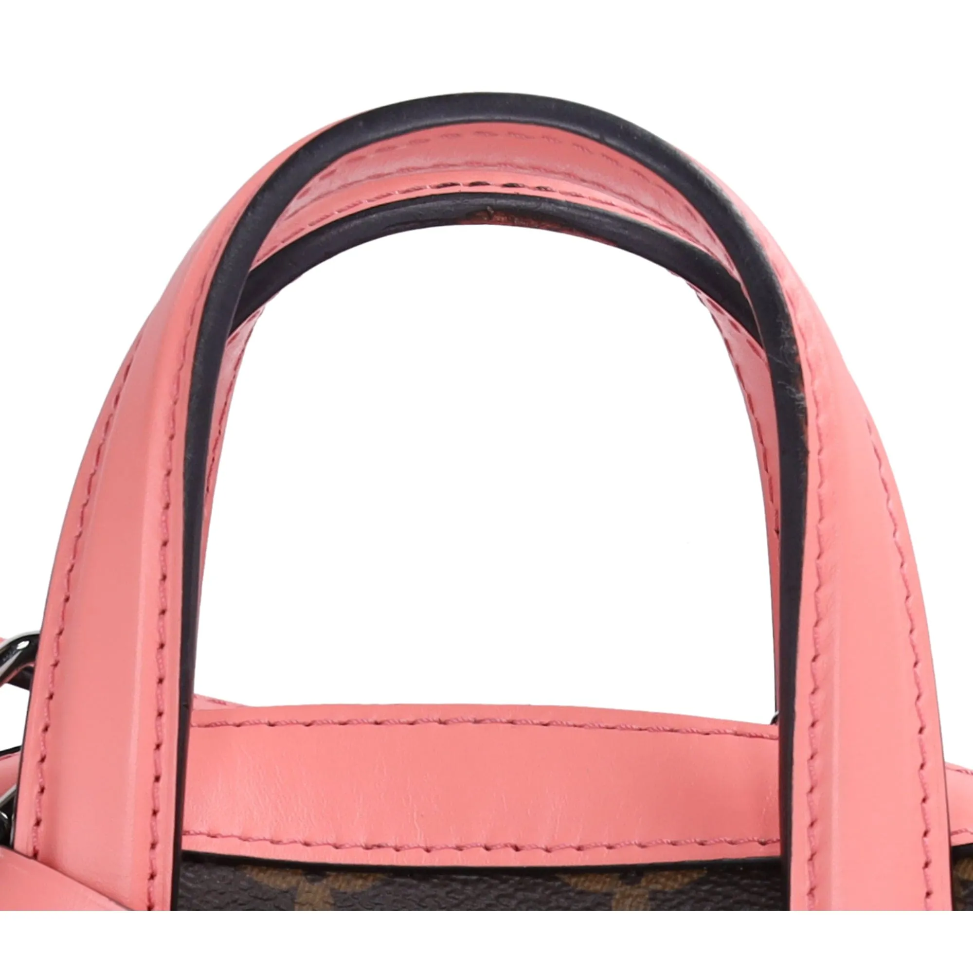 Louis Vuitton Dora Mini Monogram Handbag M41686 Rose Pink Brown Canvas