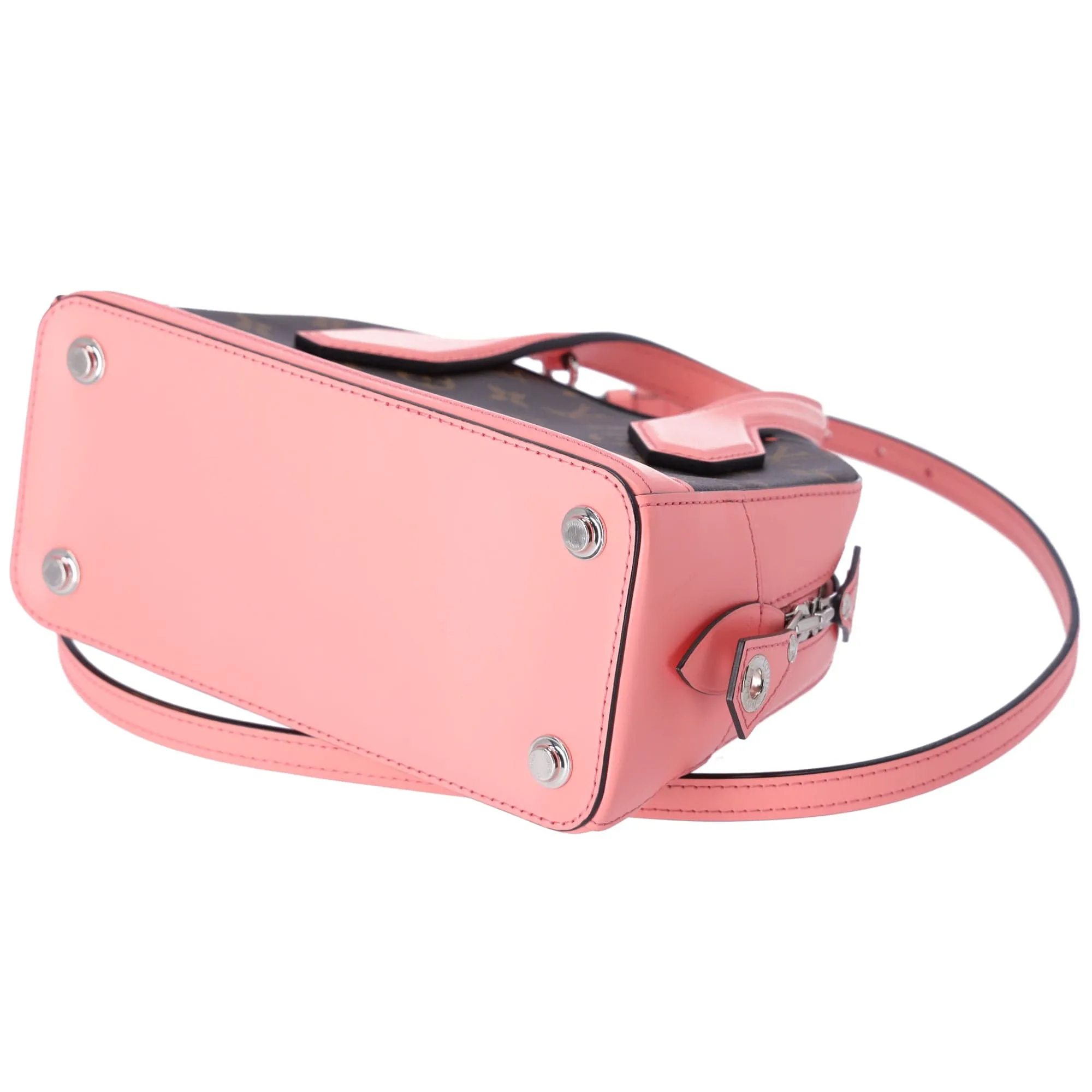 Louis Vuitton Dora Mini Monogram Handbag M41686 Rose Pink Brown Canvas