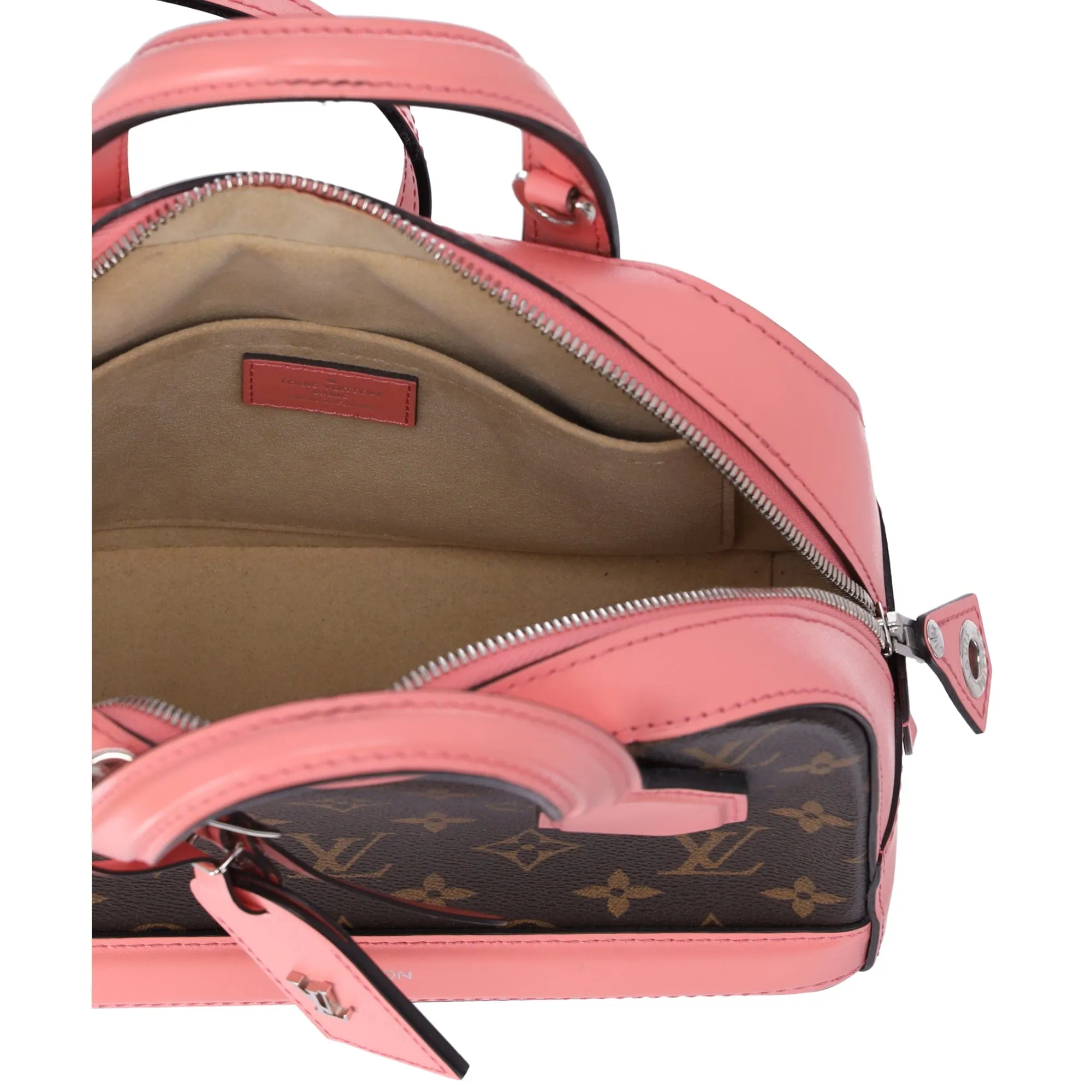 Louis Vuitton Dora Mini Monogram Handbag M41686 Rose Pink Brown Canvas