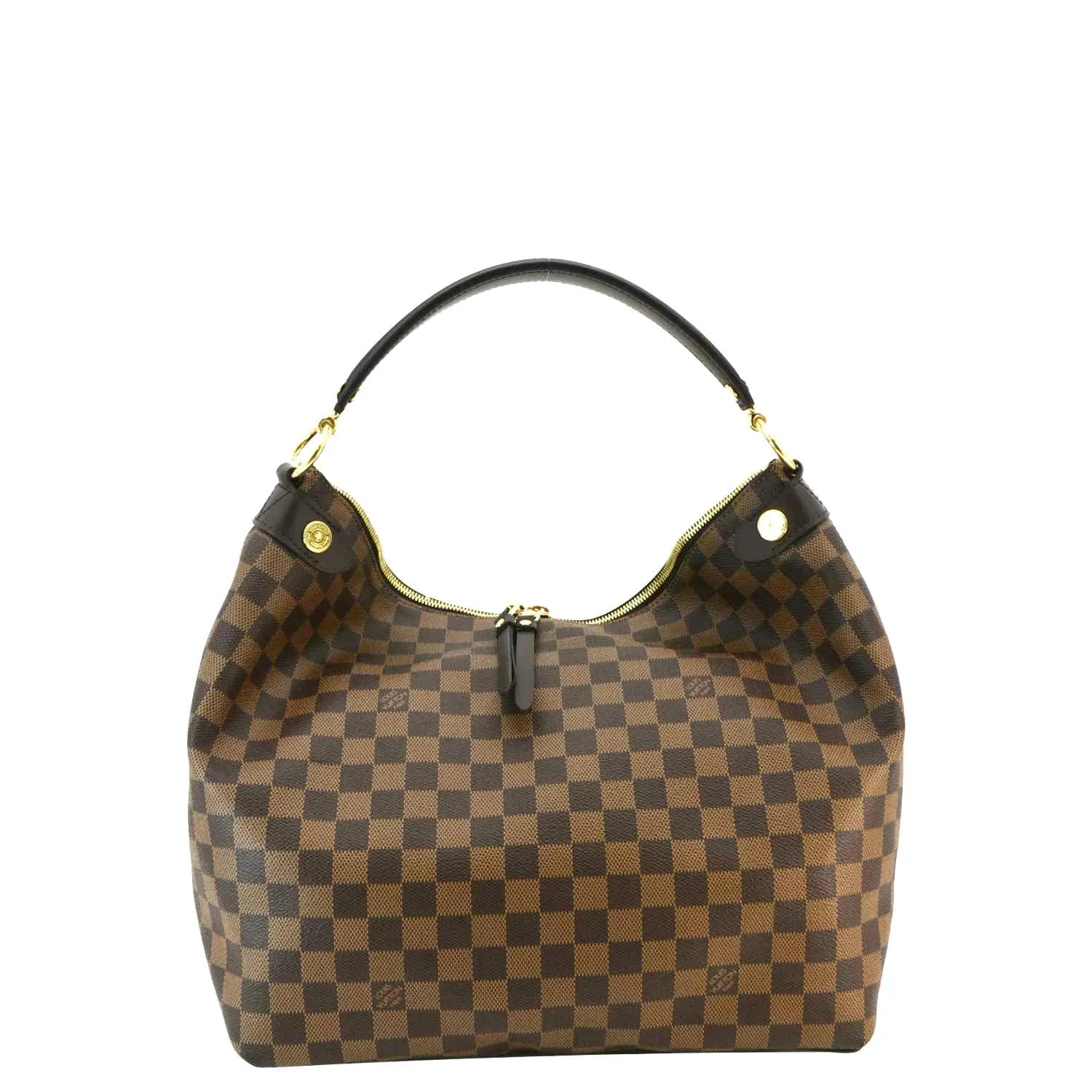 LOUIS VUITTON Duomo Damier Ebene Hobo Bag Brown