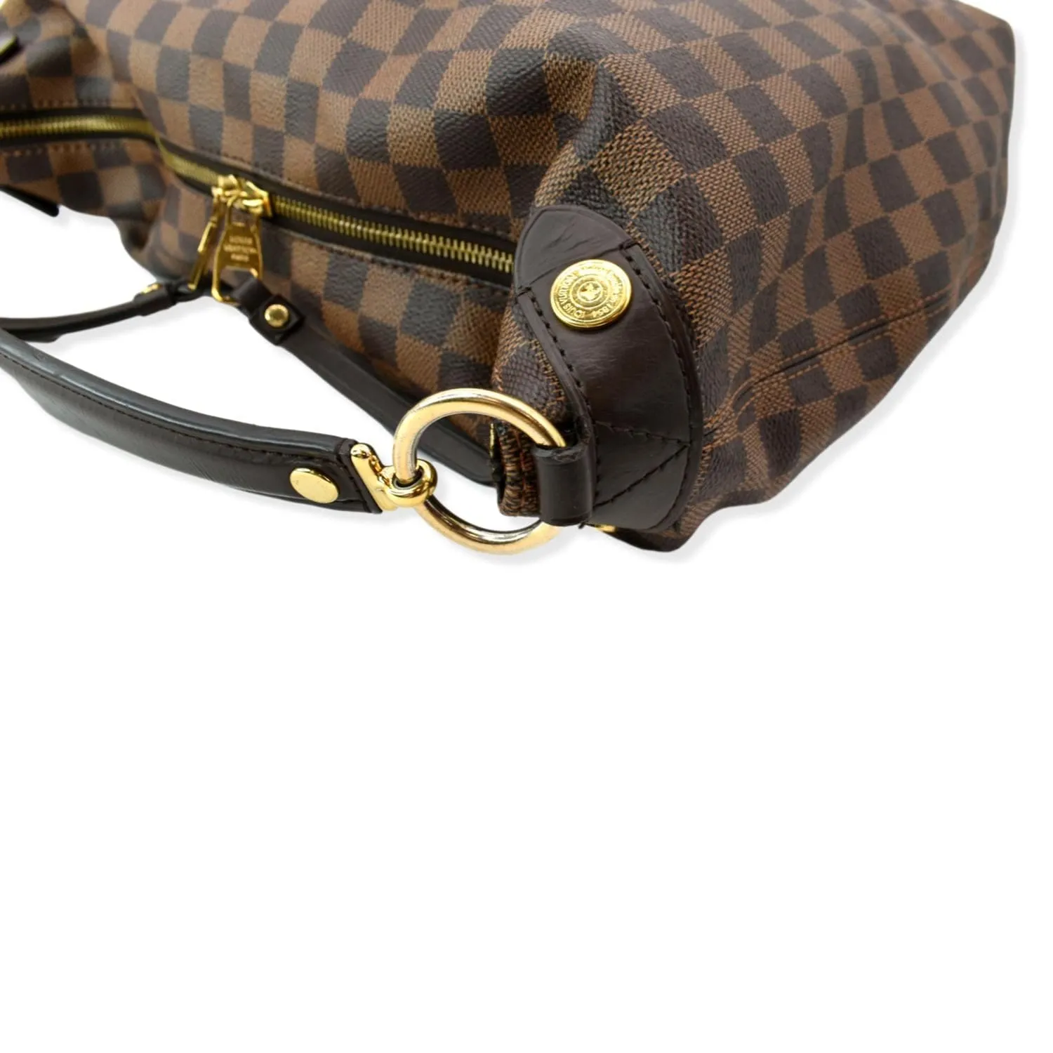 LOUIS VUITTON Duomo Hobo Damier Ebene Hobo Bag Brown