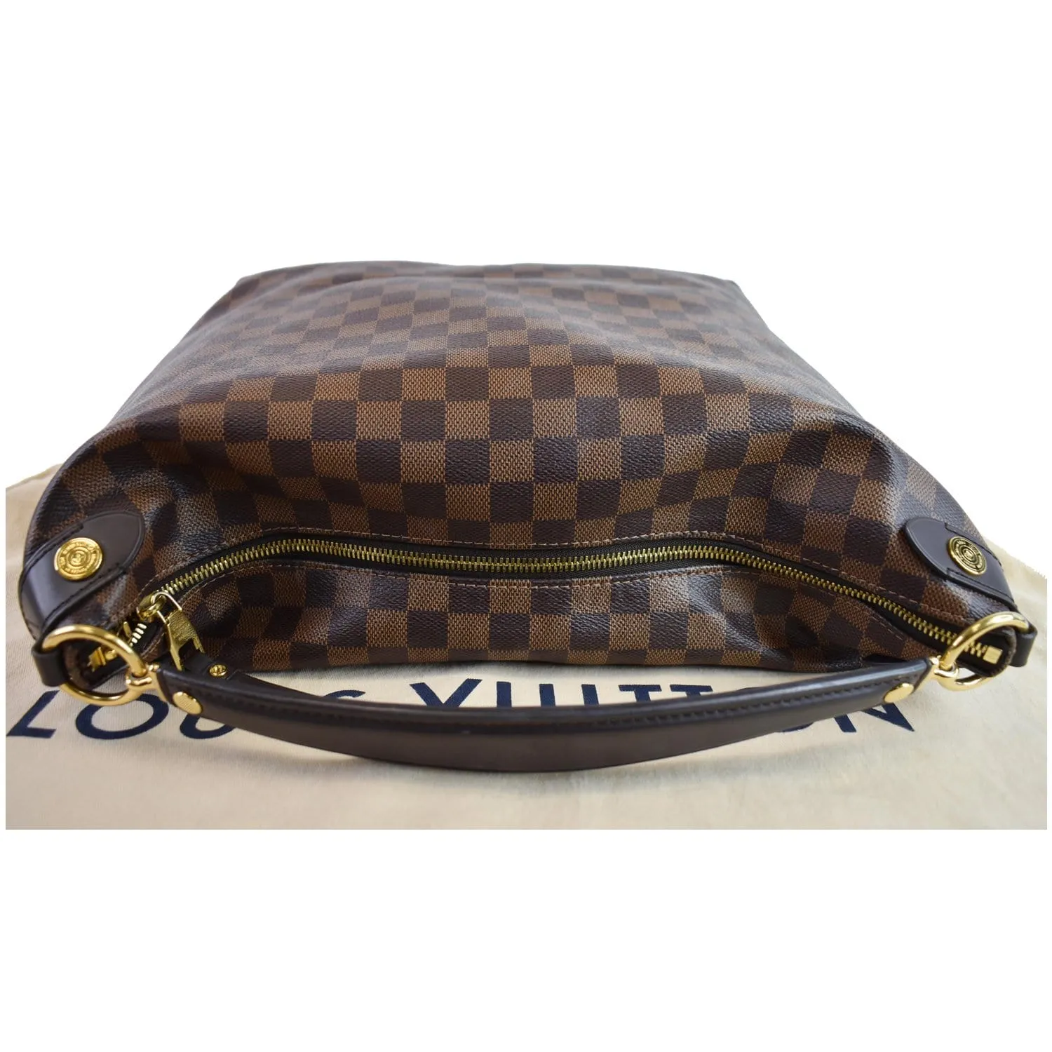 LOUIS VUITTON Duomo Hobo Damier Ebene Hobo Bag Brown