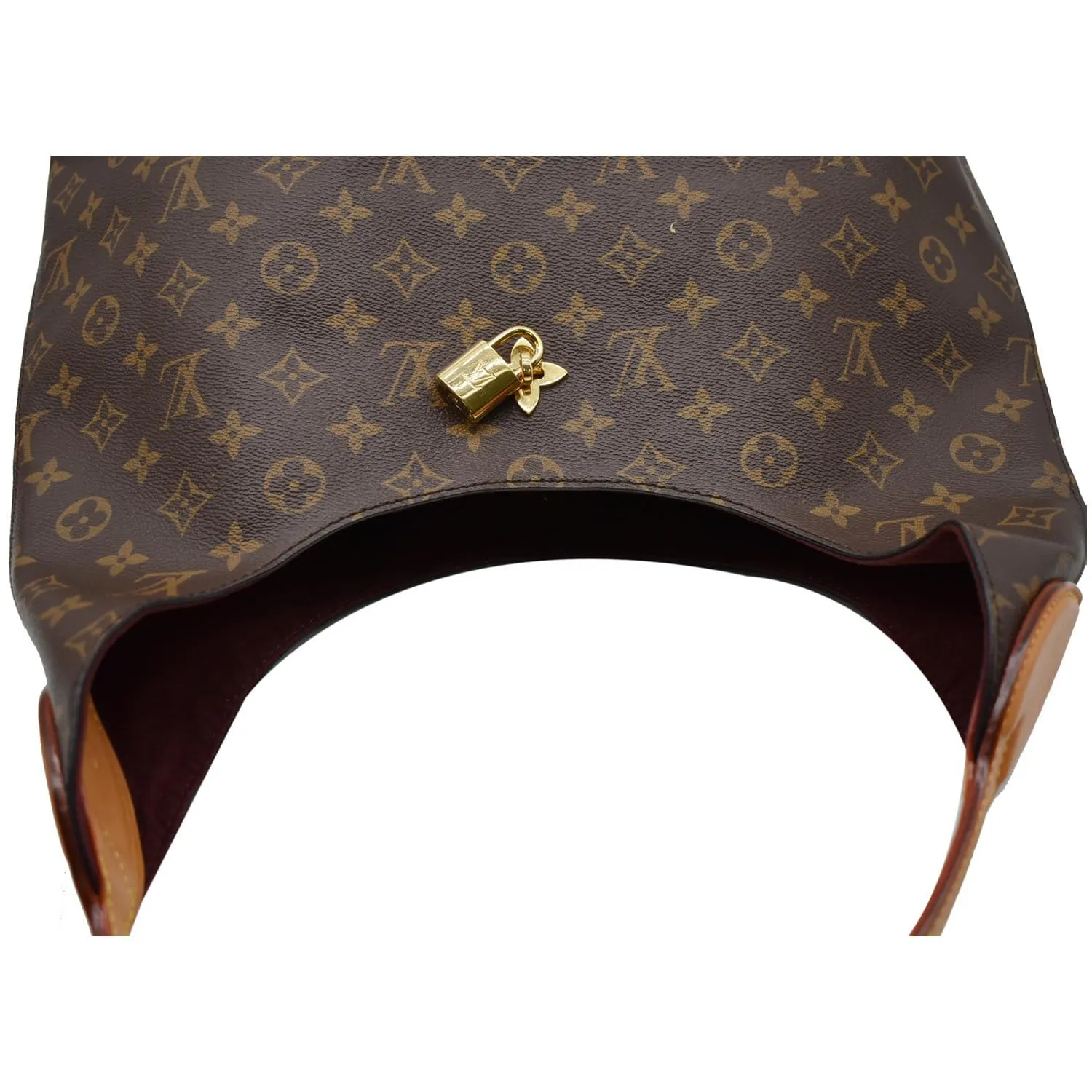 LOUIS VUITTON Flower Hobo Monogram Canvas Shoulder Hobo Bag Brown