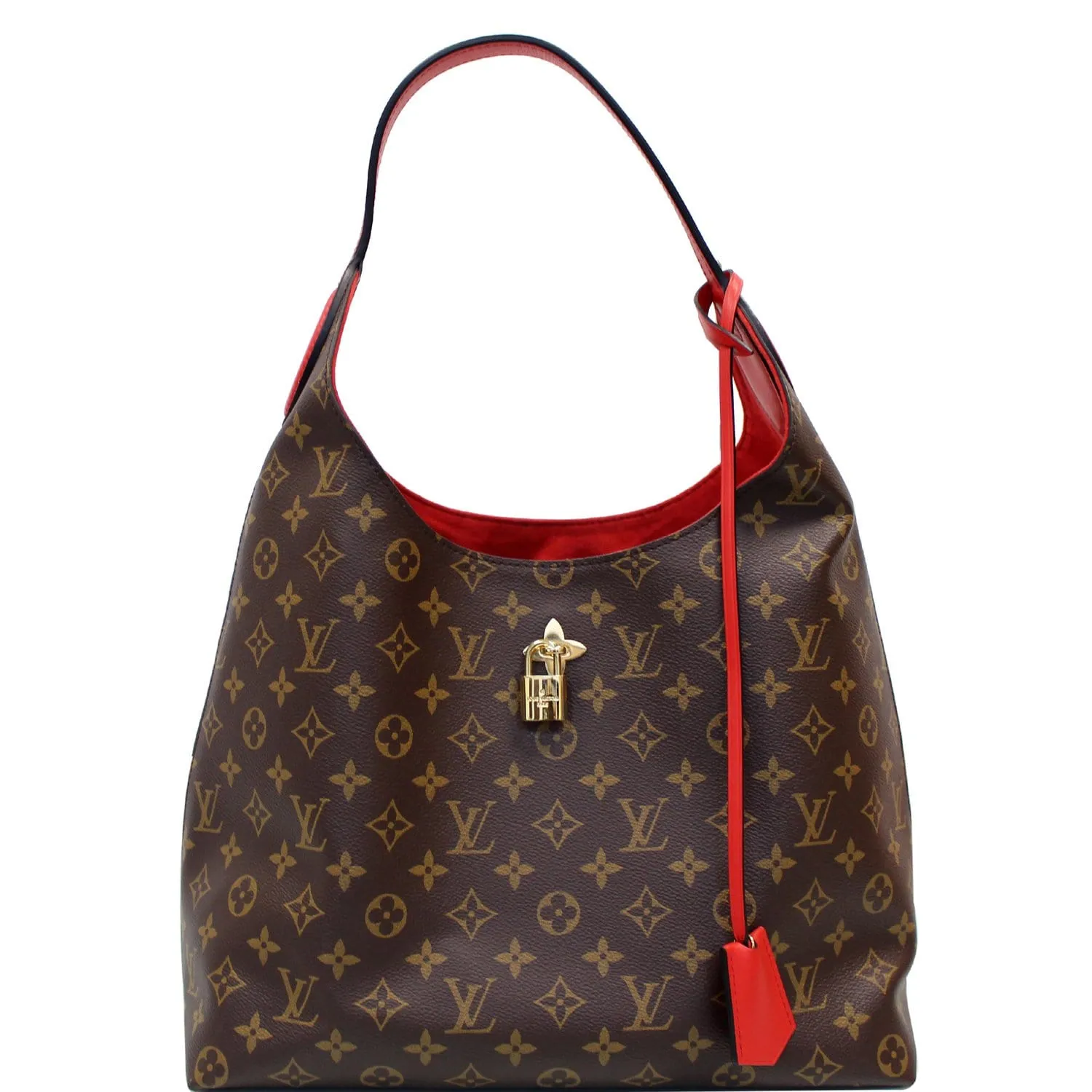 LOUIS VUITTON Flower Hobo Monogram Canvas Shoulder Hobo Bag Brown