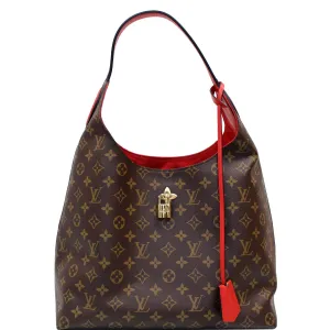 LOUIS VUITTON Flower Hobo Monogram Canvas Shoulder Hobo Bag Brown
