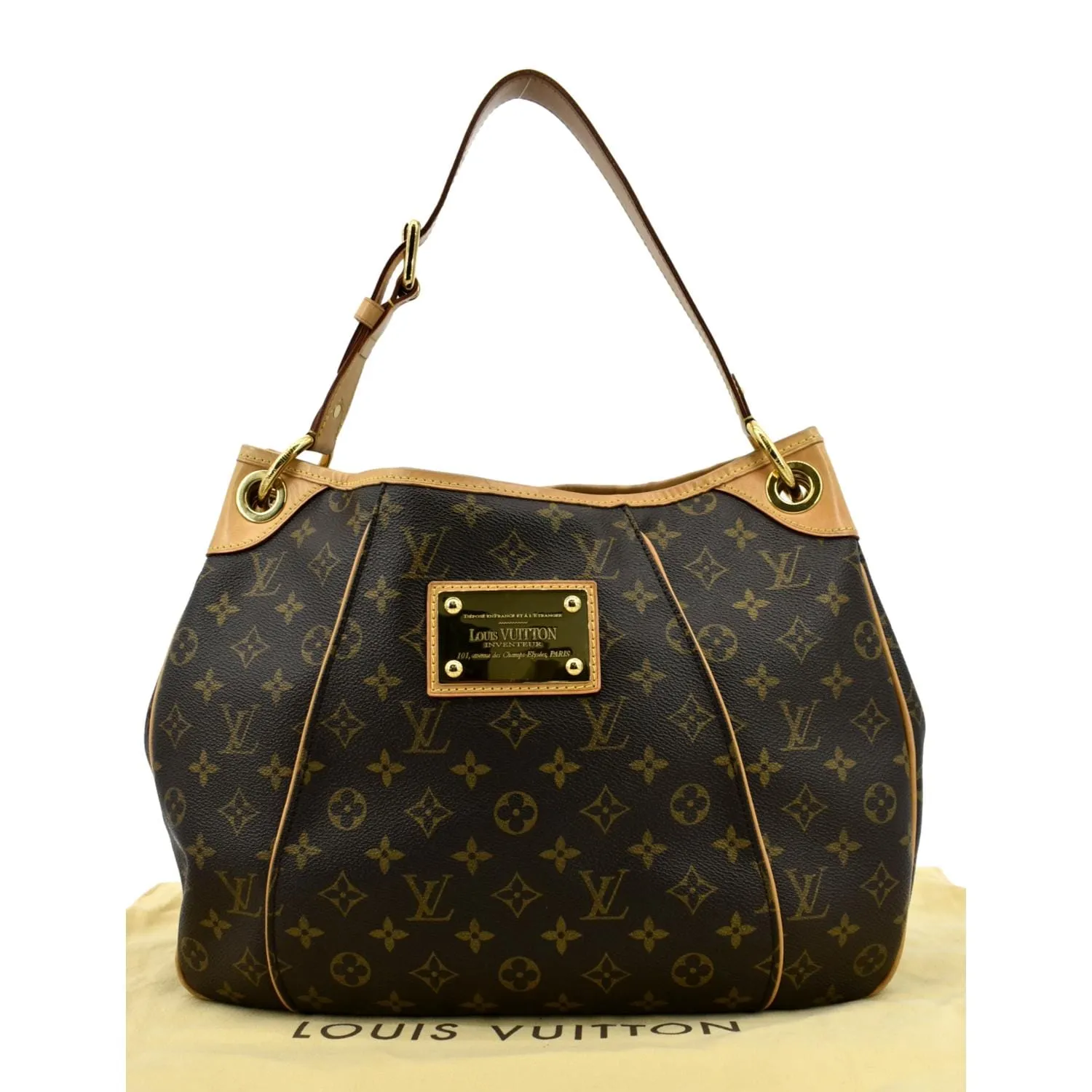 LOUIS VUITTON Galliera PM Monogram Canvas Hobo Shoulder Bag Brown