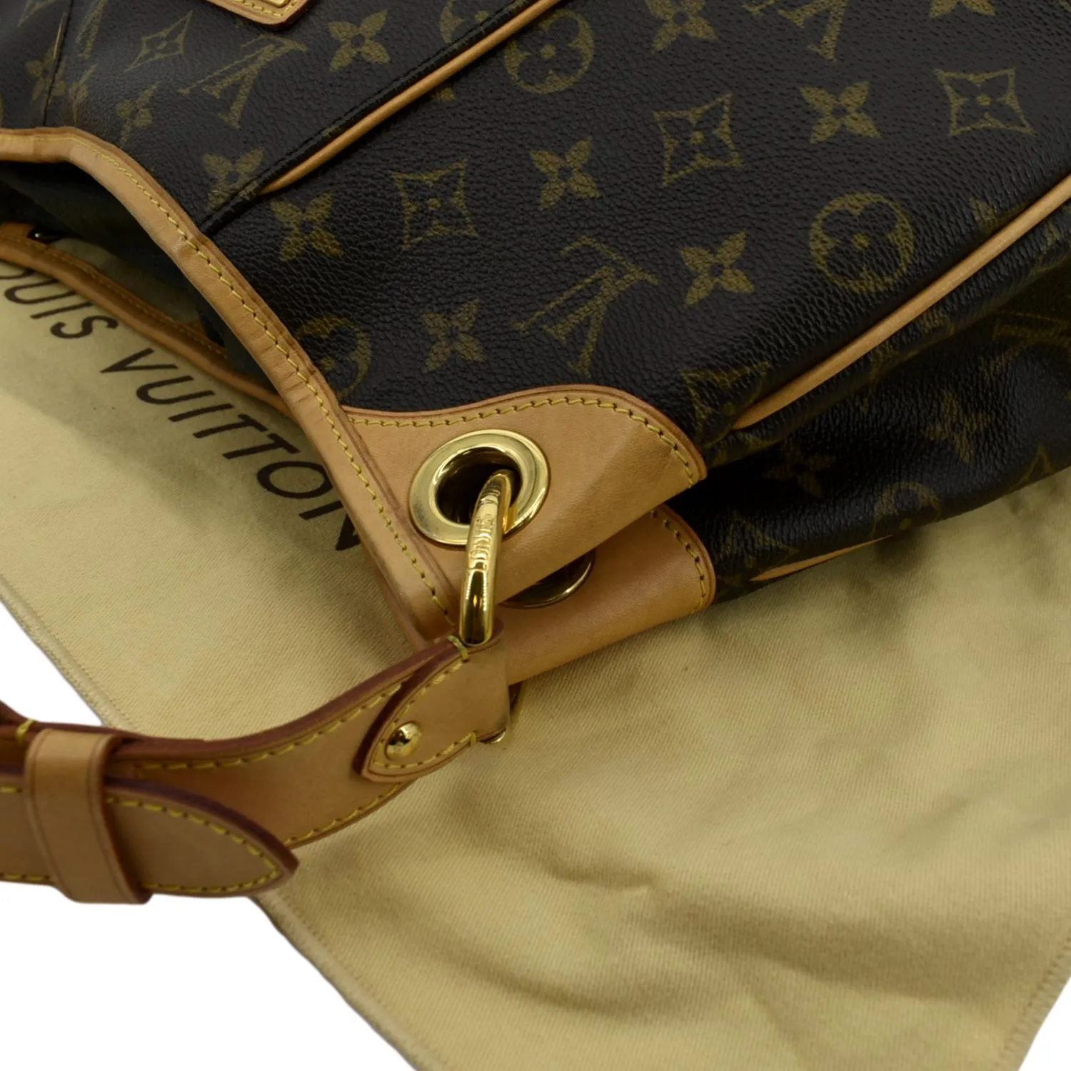 LOUIS VUITTON Galliera PM Monogram Canvas Hobo Shoulder Bag Brown