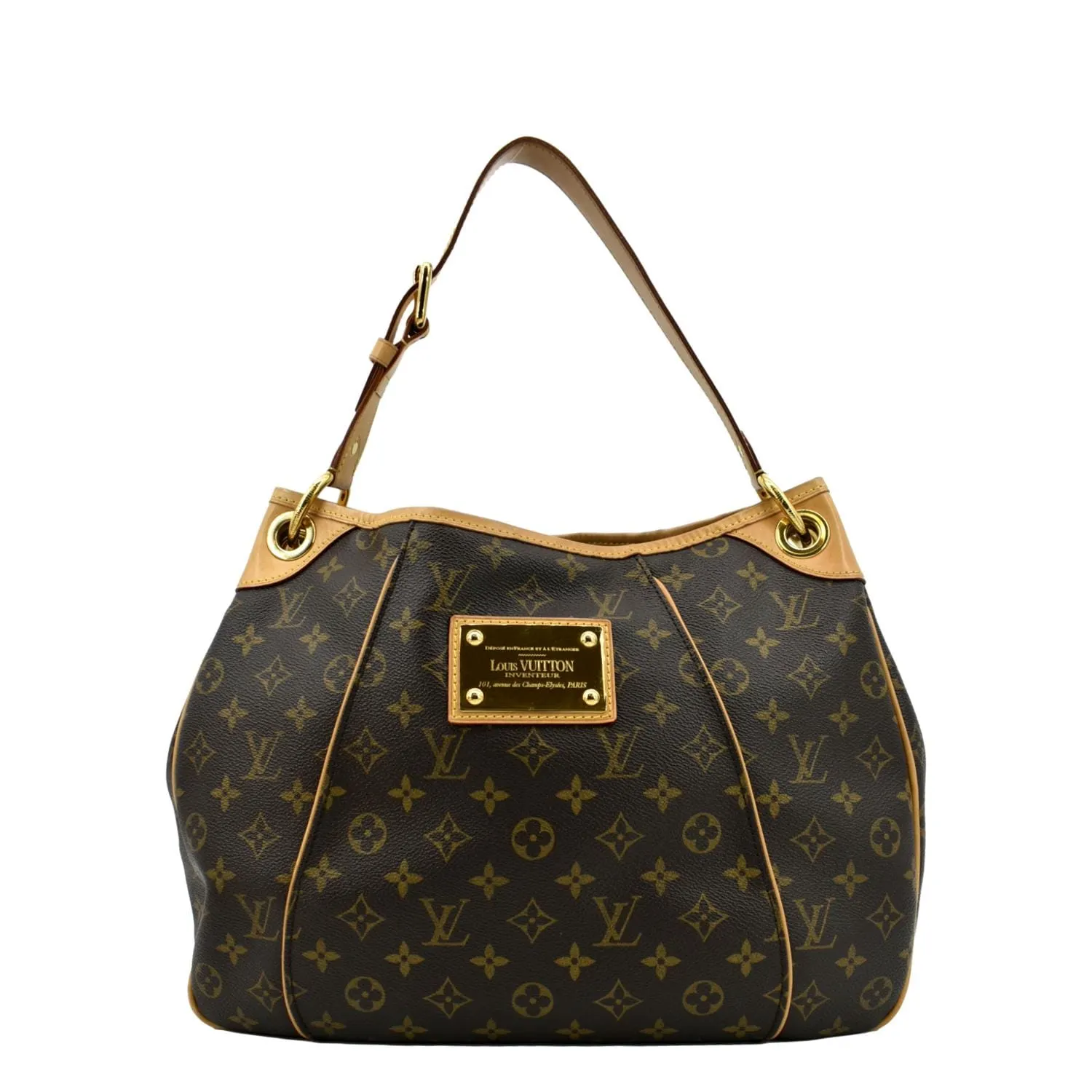 LOUIS VUITTON Galliera PM Monogram Canvas Hobo Shoulder Bag Brown