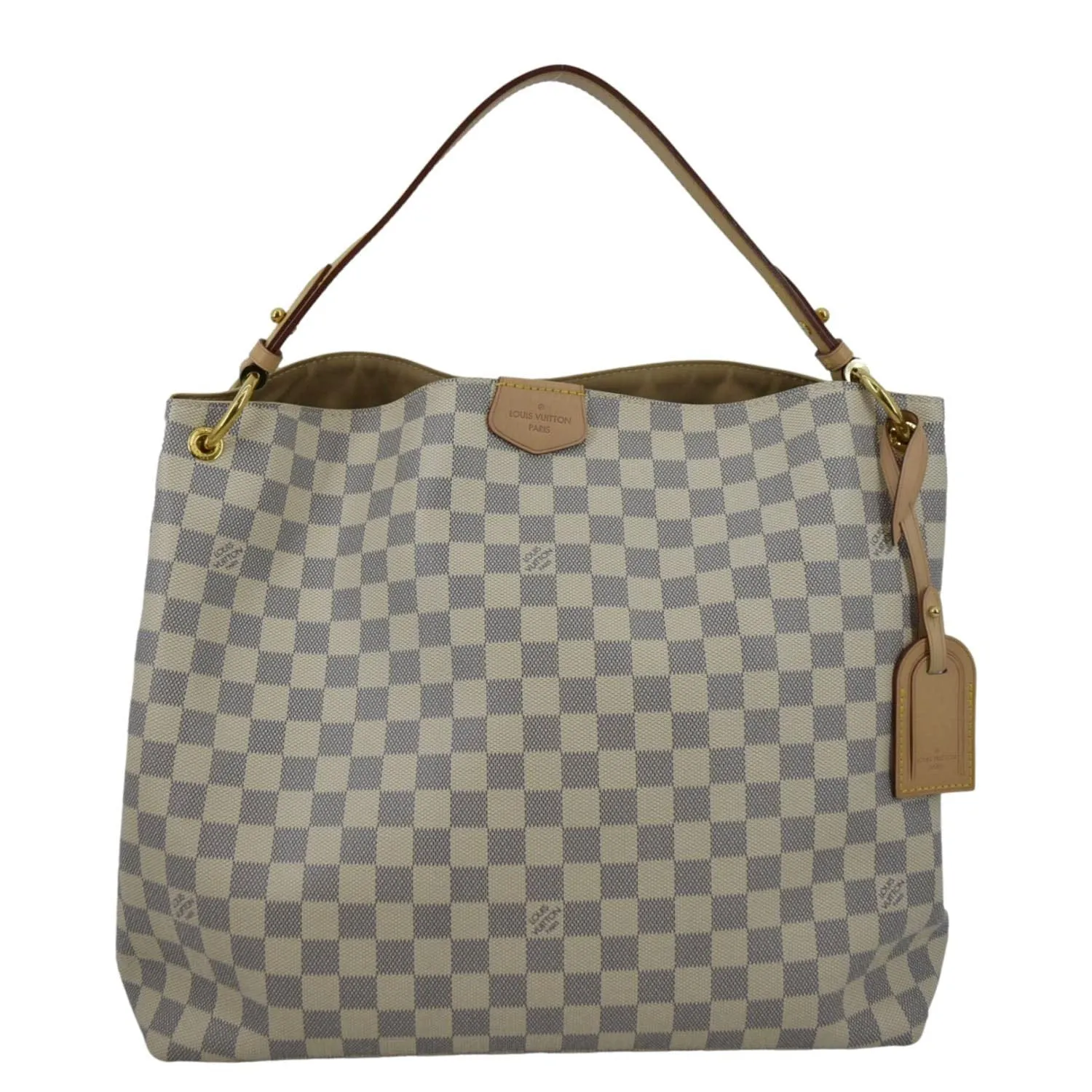 LOUIS VUITTON Graceful MM Damier Azur Hobo Shoulder Bag White