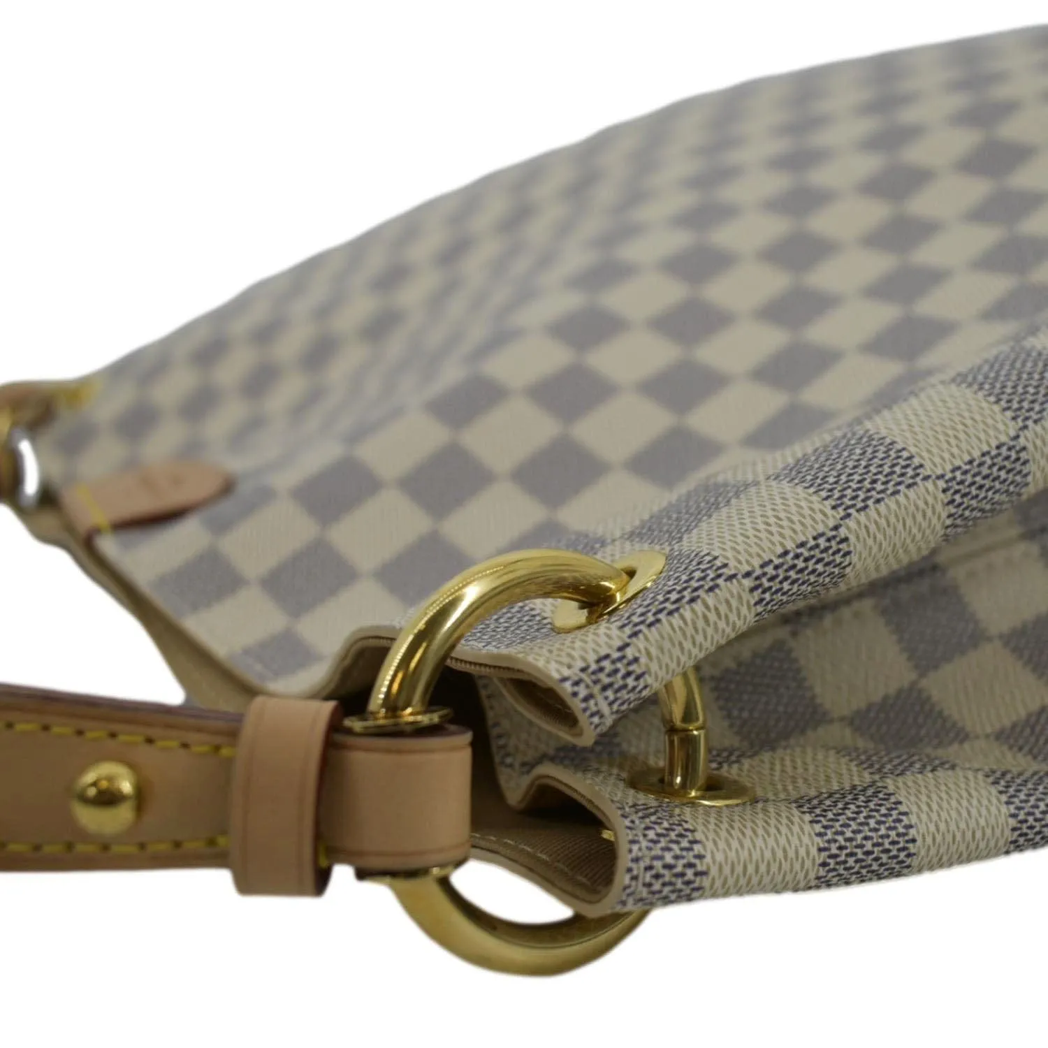 LOUIS VUITTON Graceful MM Damier Azur Hobo Shoulder Bag White