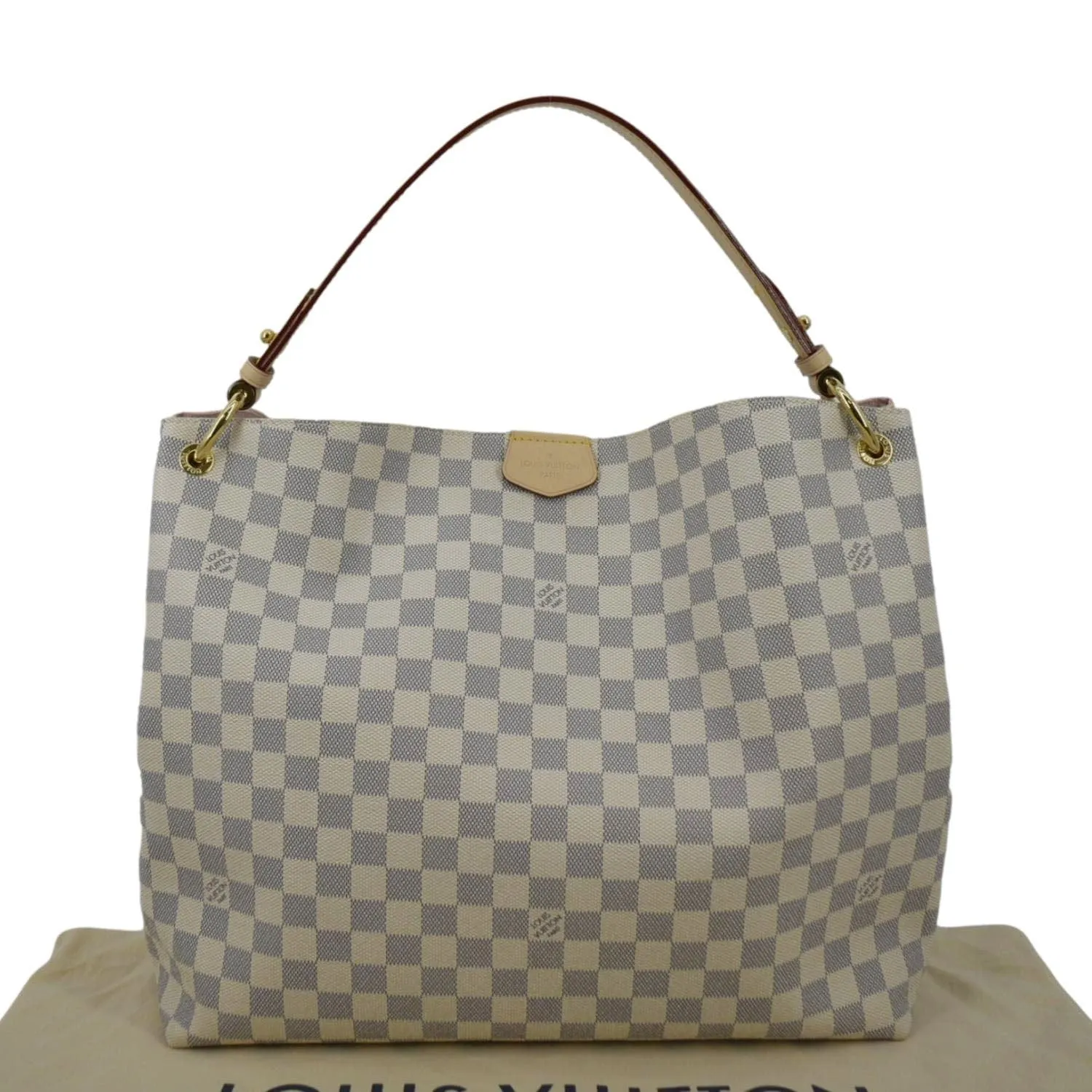 LOUIS VUITTON Graceful MM Damier Azur Hobo Shoulder Bag White