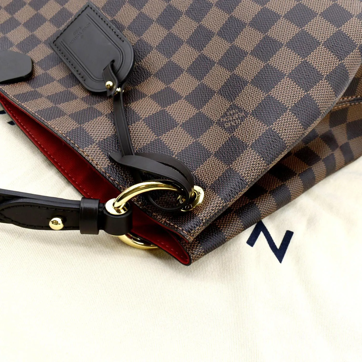 LOUIS VUITTON Graceful MM Damier Ebene Shoulder Bag Brown
