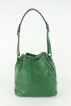 Louis Vuitton Green Epi Leather Borneo Petit Noe Drawstring Bucket Hobo 820lv82