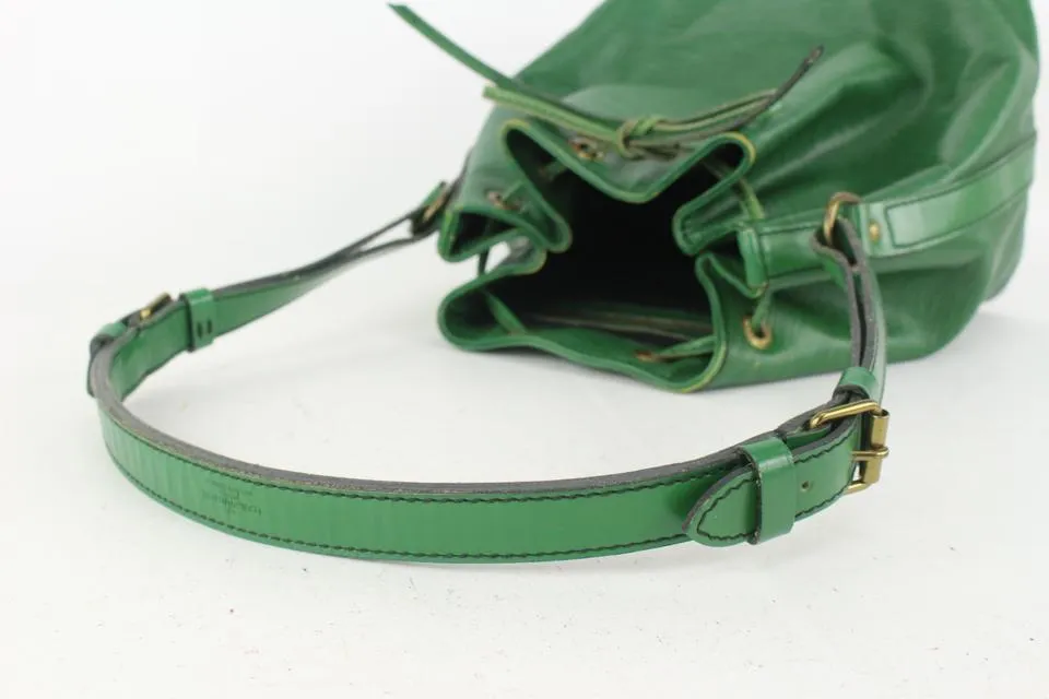 Louis Vuitton Green Epi Leather Borneo Petit Noe Drawstring Bucket Hobo 820lv82