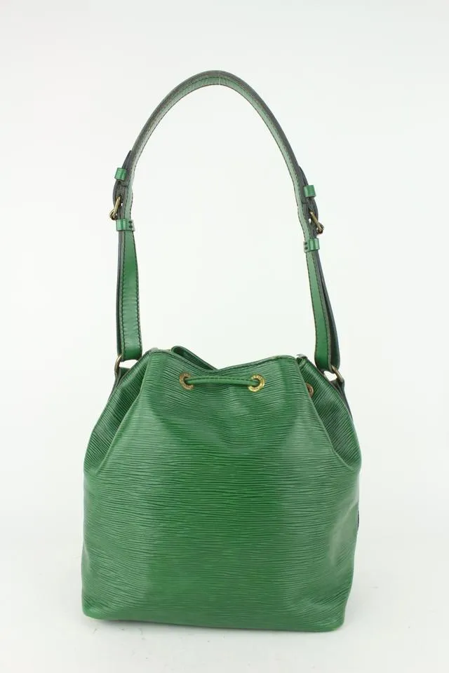 Louis Vuitton Green Epi Leather Borneo Petit Noe Drawstring Bucket Hobo 820lv82