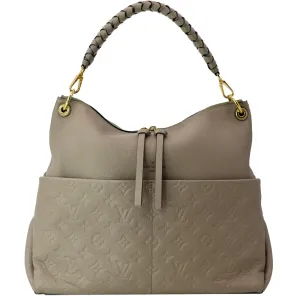 LOUIS VUITTON Maida Monogram Empreinte Leather Hobo Shoulder Bag Tourterelle