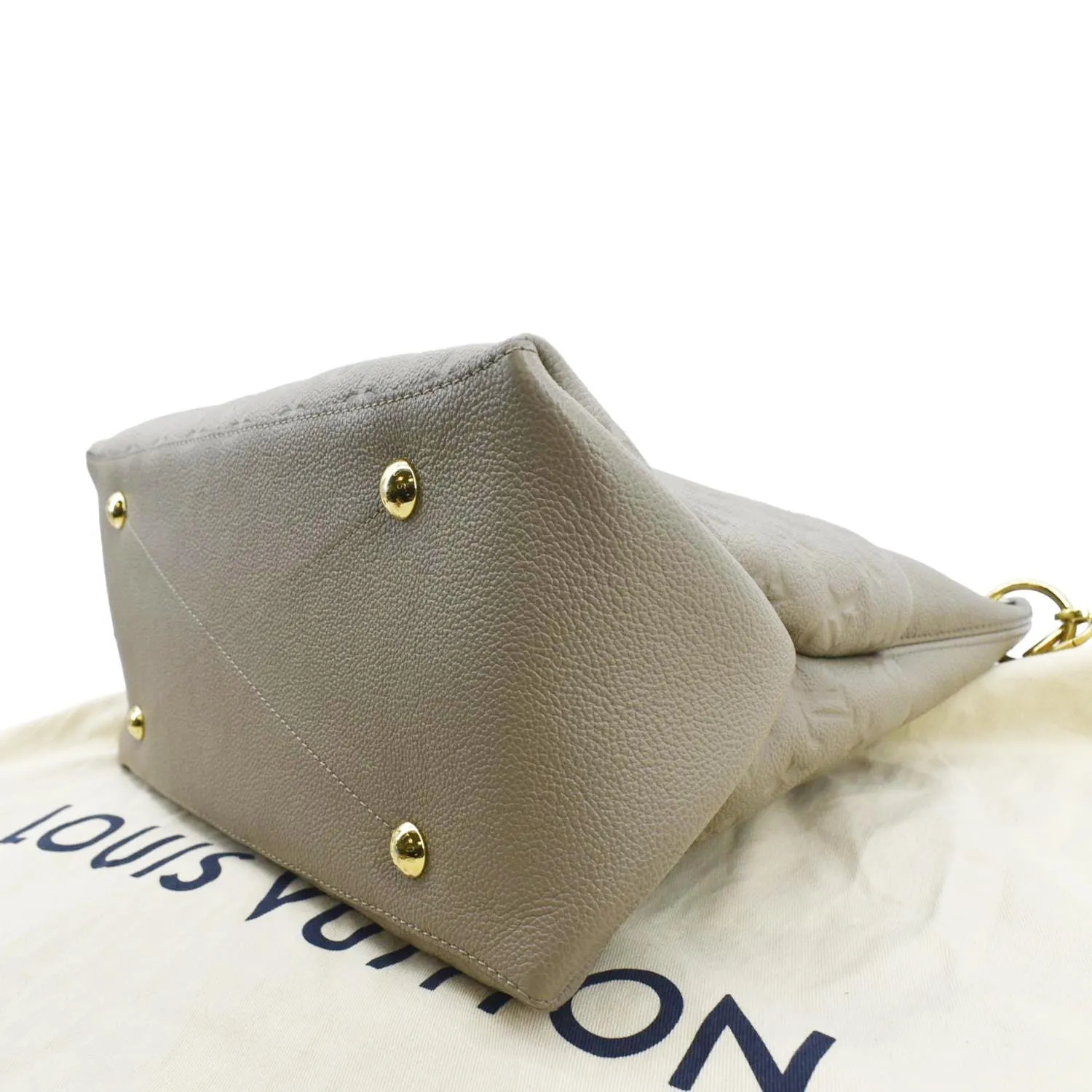 LOUIS VUITTON Maida Monogram Empreinte Leather Hobo Shoulder Bag Tourterelle