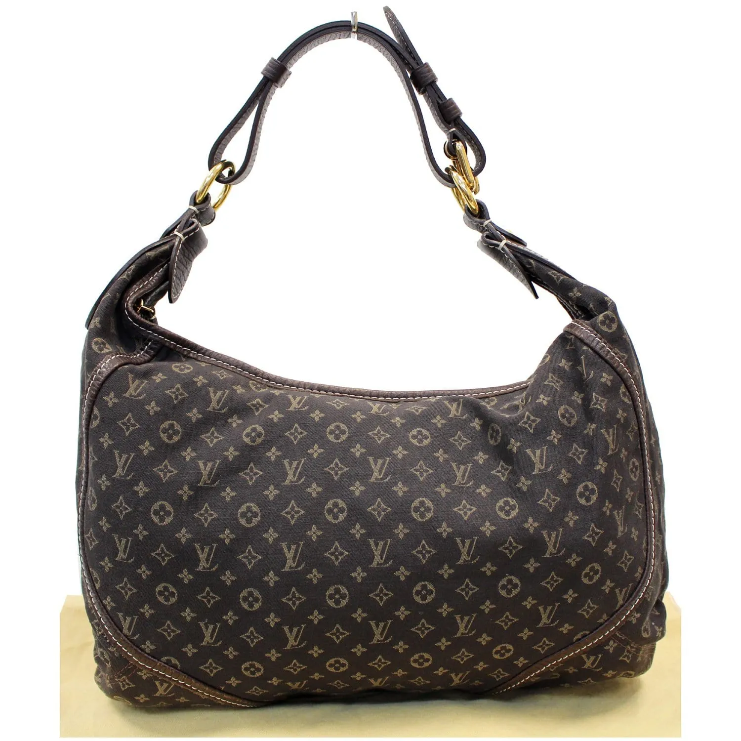 LOUIS VUITTON Manon MM Mini Lin Monogram Hobo Bag Black