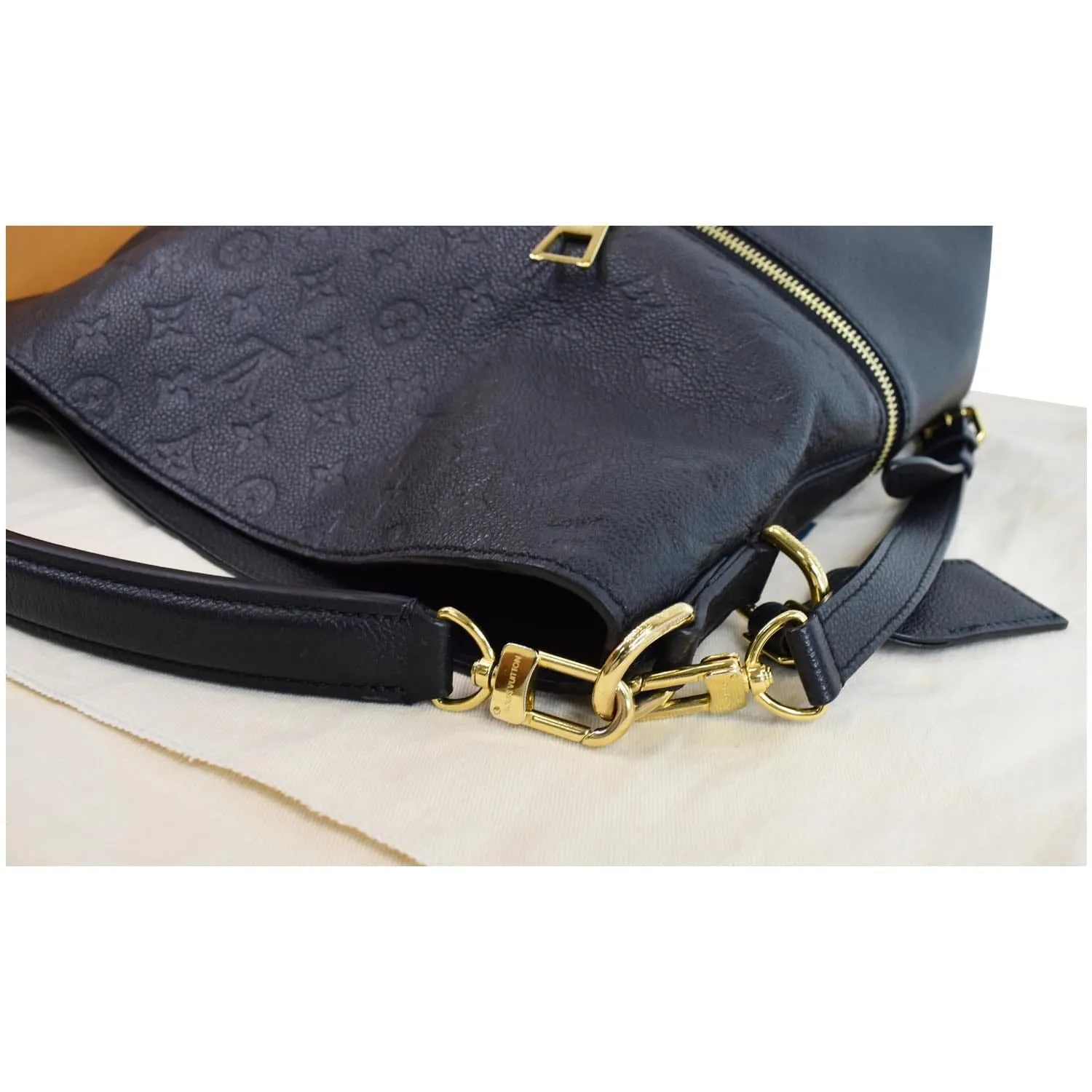 LOUIS VUITTON Melie Empreinte Leather Hobo Shoulder Bag Black