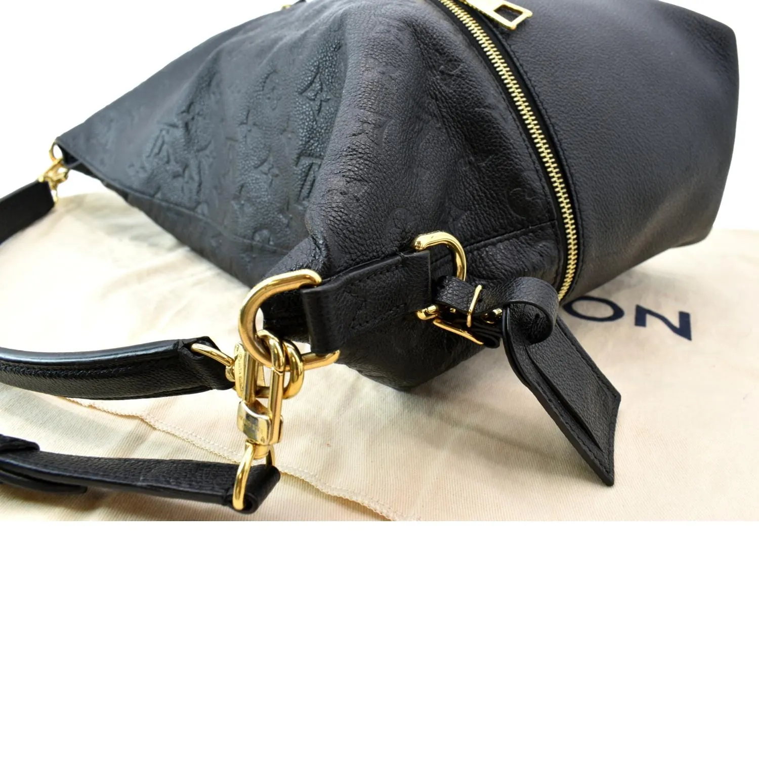LOUIS VUITTON Melie Empreinte Leather Hobo Shoulder Bag Black