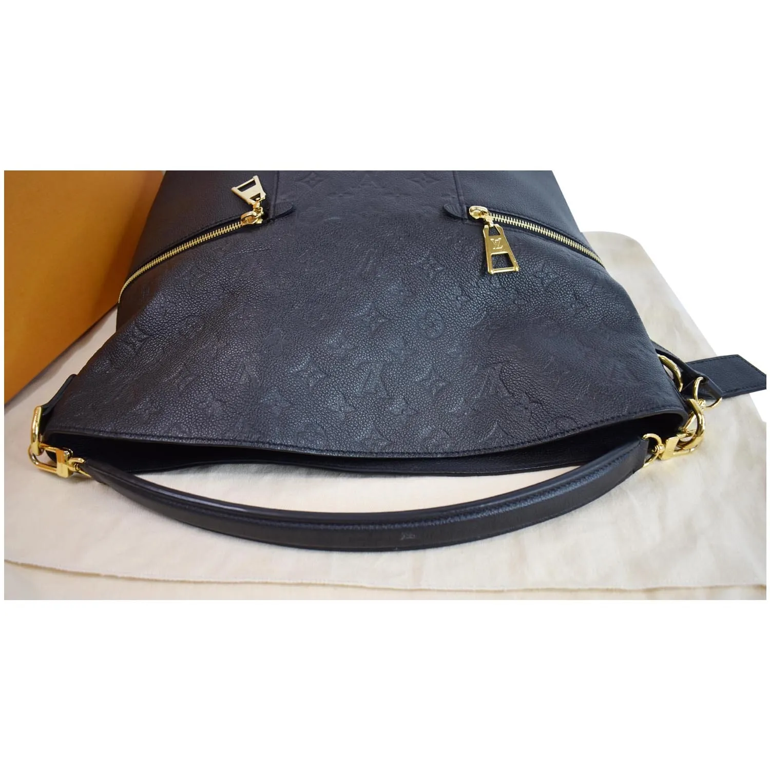 LOUIS VUITTON Melie Empreinte Leather Hobo Shoulder Bag Black