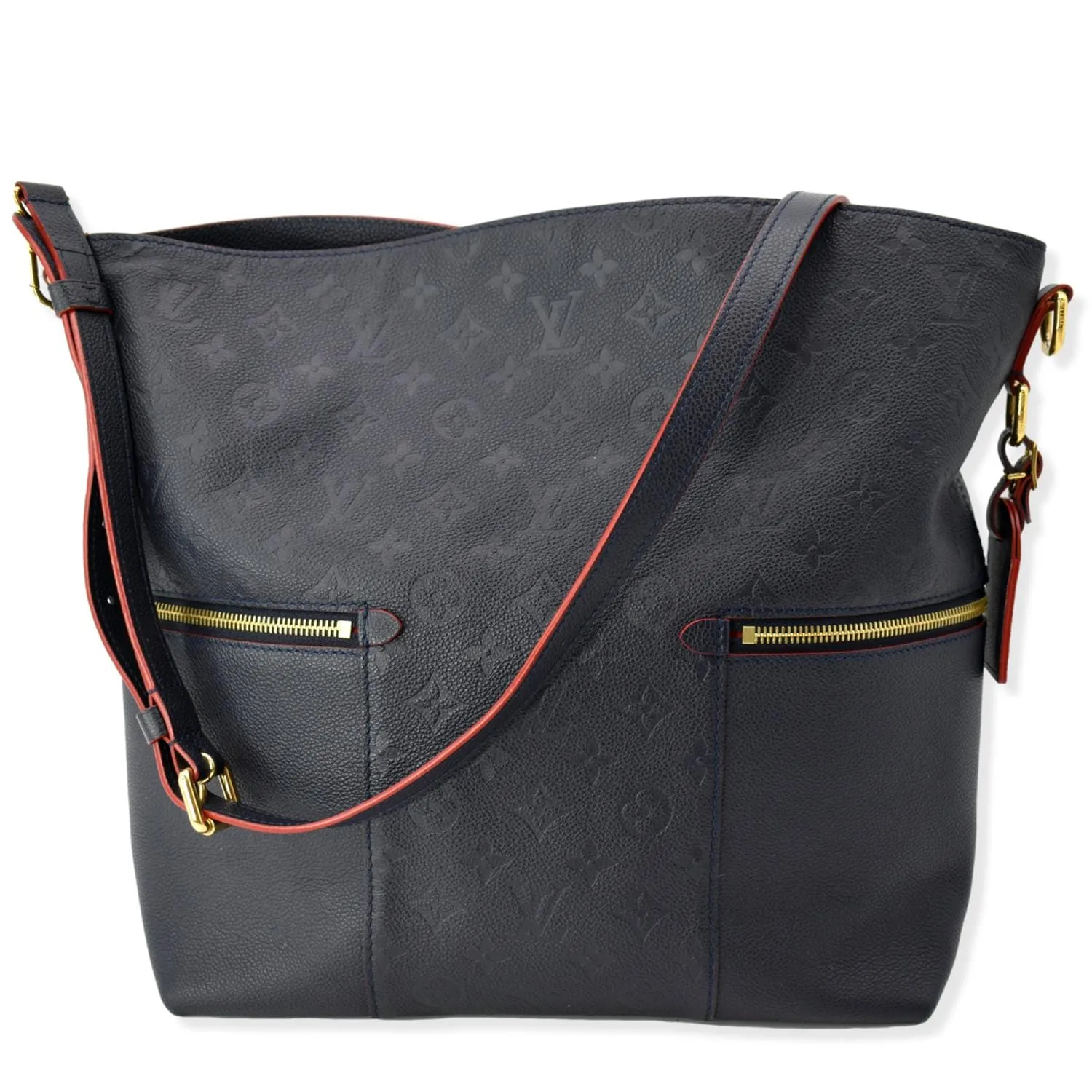 LOUIS VUITTON Melie Empreinte Leather Hobo Shoulder Bag Marine Rouge