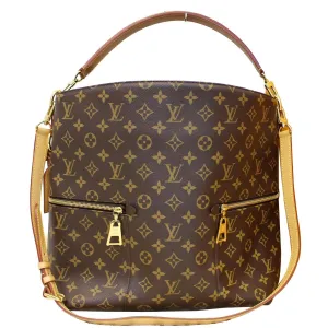 LOUIS VUITTON Melie Monogram Canvas Hobo Shoulder Bag Brown