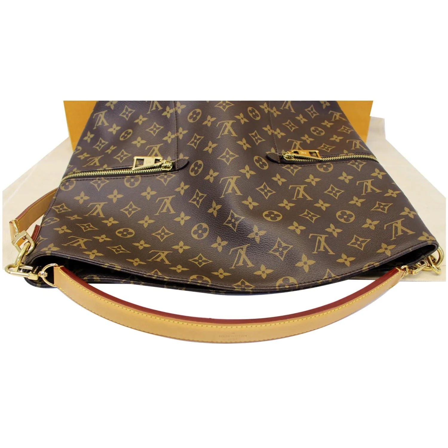 LOUIS VUITTON Melie Monogram Canvas Hobo Shoulder Bag Brown