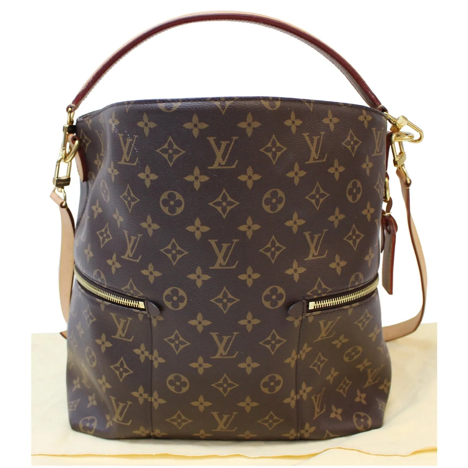 LOUIS VUITTON Melie Monogram Canvas Hobo Shoulder Bag Brown