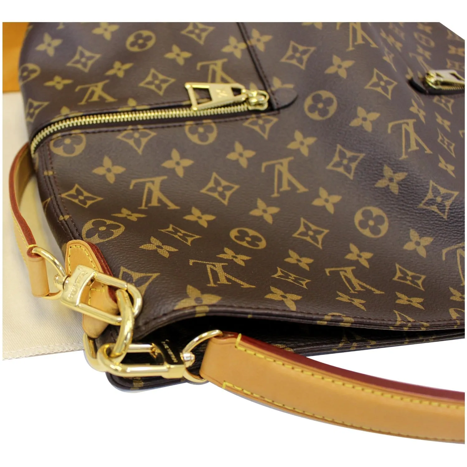 LOUIS VUITTON Melie Monogram Canvas Hobo Shoulder Bag Brown