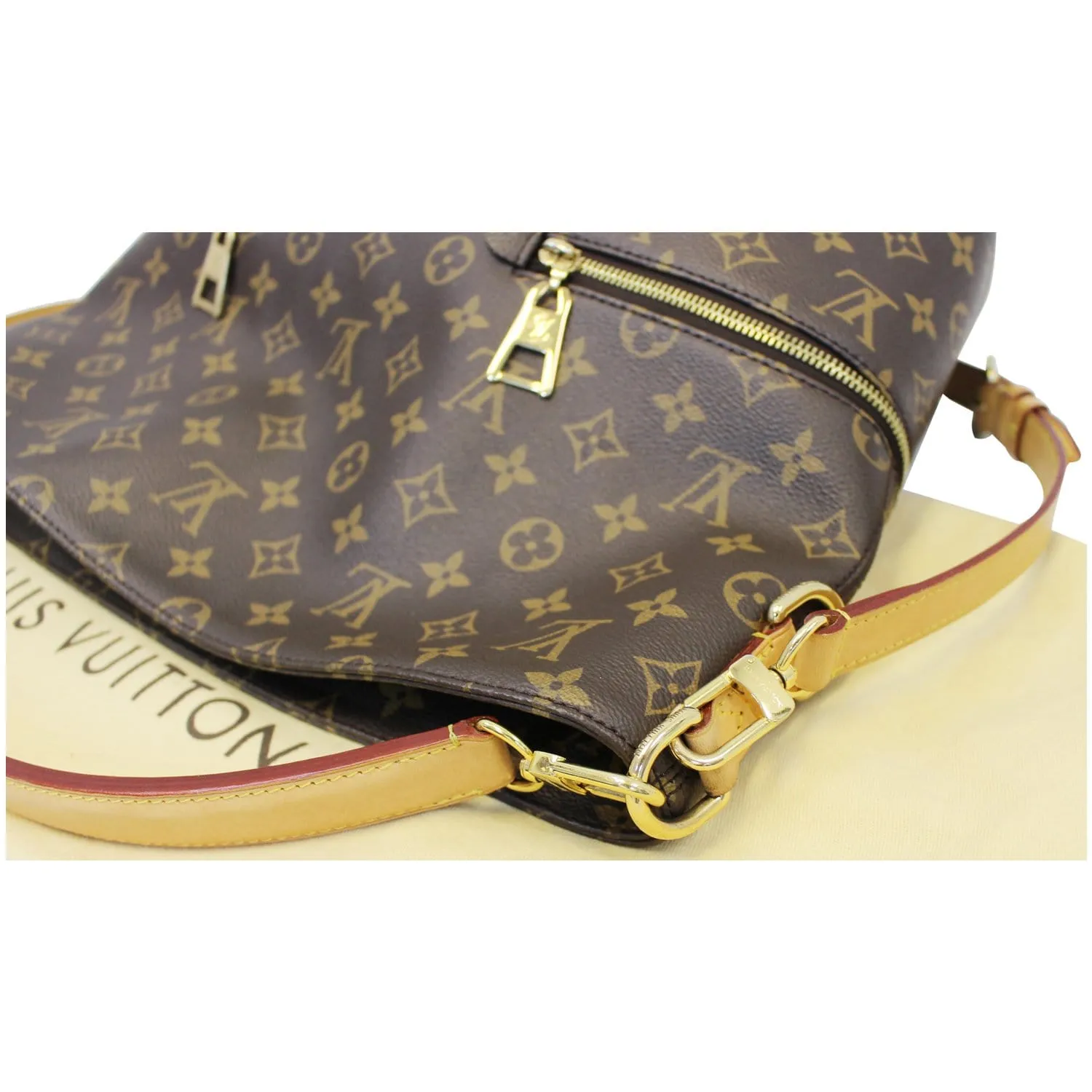 LOUIS VUITTON Melie Monogram Canvas Hobo Shoulder Bag Brown