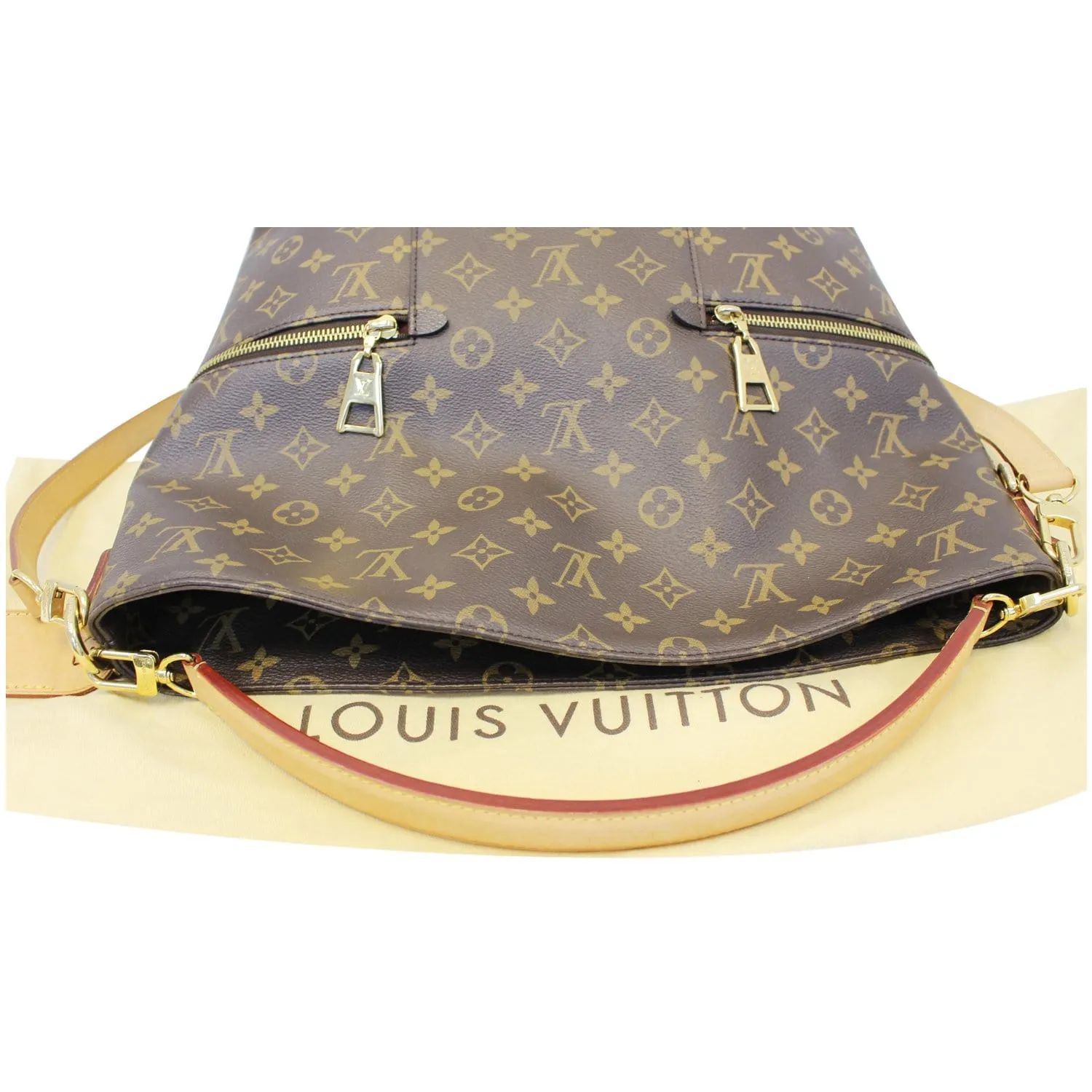 LOUIS VUITTON Melie Monogram Canvas Hobo Shoulder Bag Brown