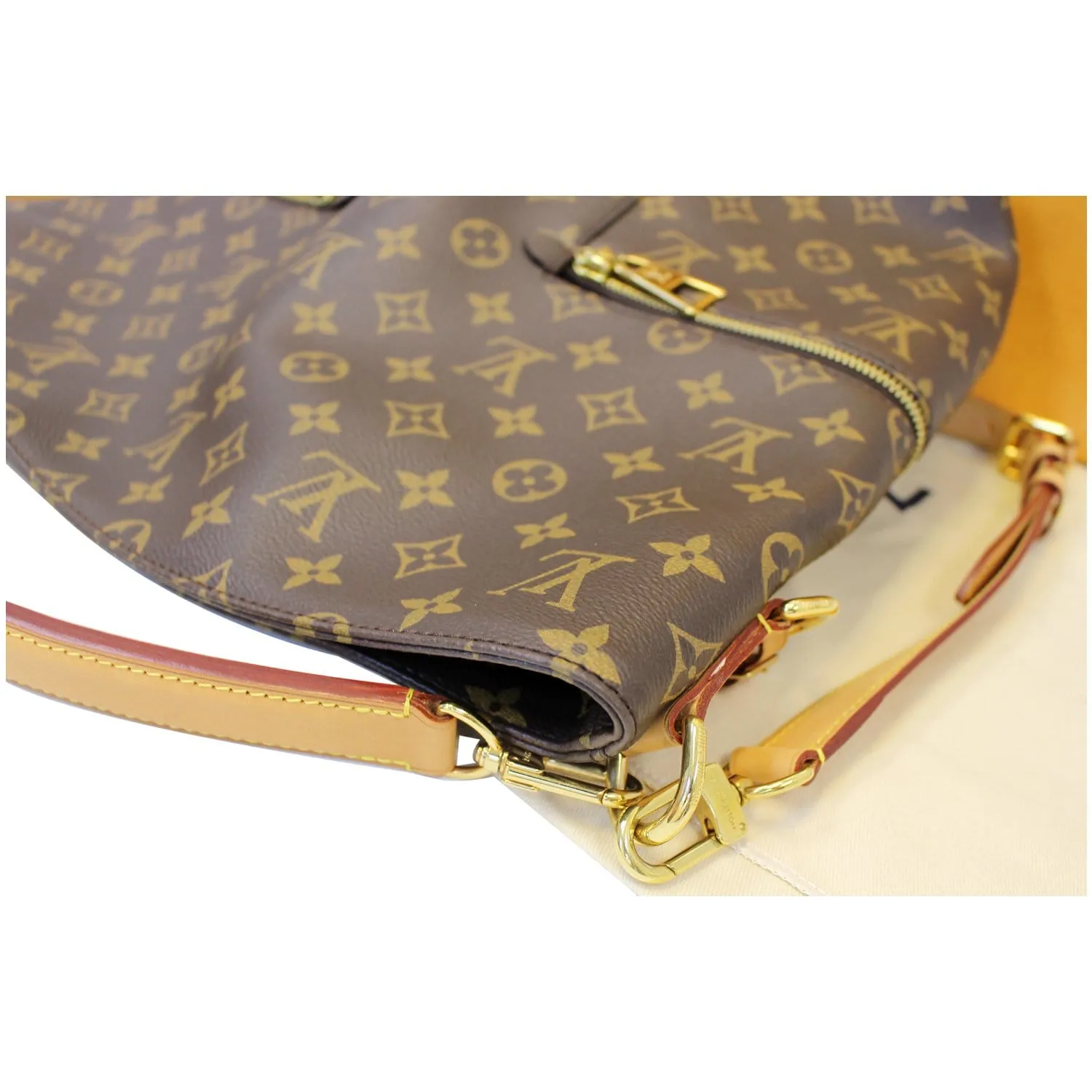 LOUIS VUITTON Melie Monogram Canvas Hobo Shoulder Bag Brown